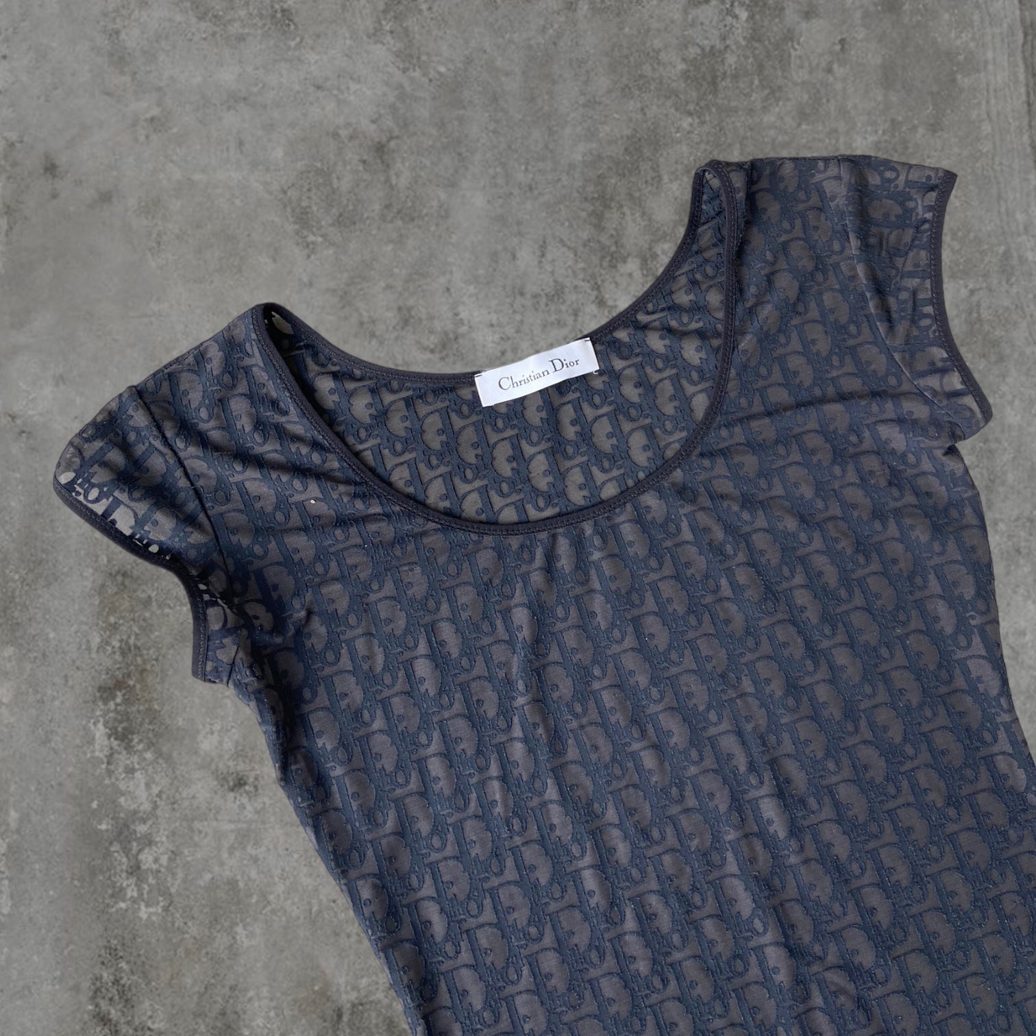 DIOR SHEER MONOGRAM BODYSUIT - M