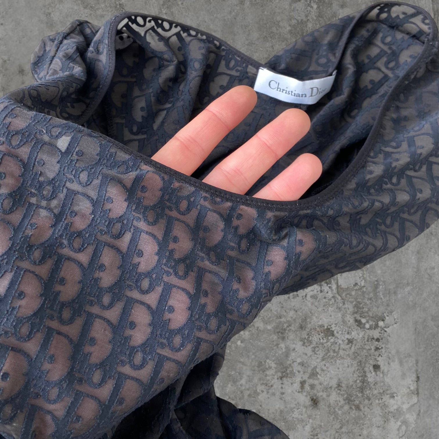 DIOR SHEER MONOGRAM BODYSUIT - M