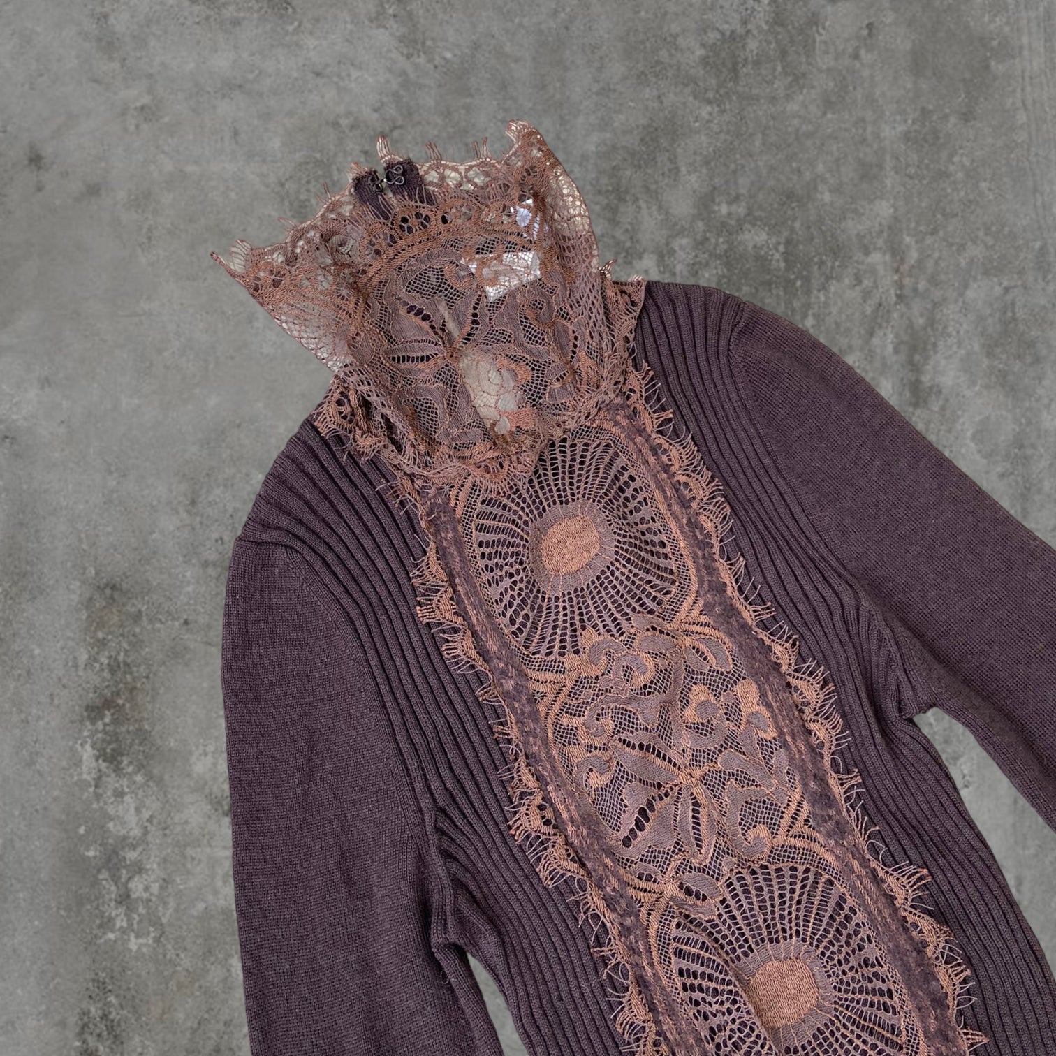 90'S JEAN PAUL GAULTIER LACE CUT-OUT TOP - S