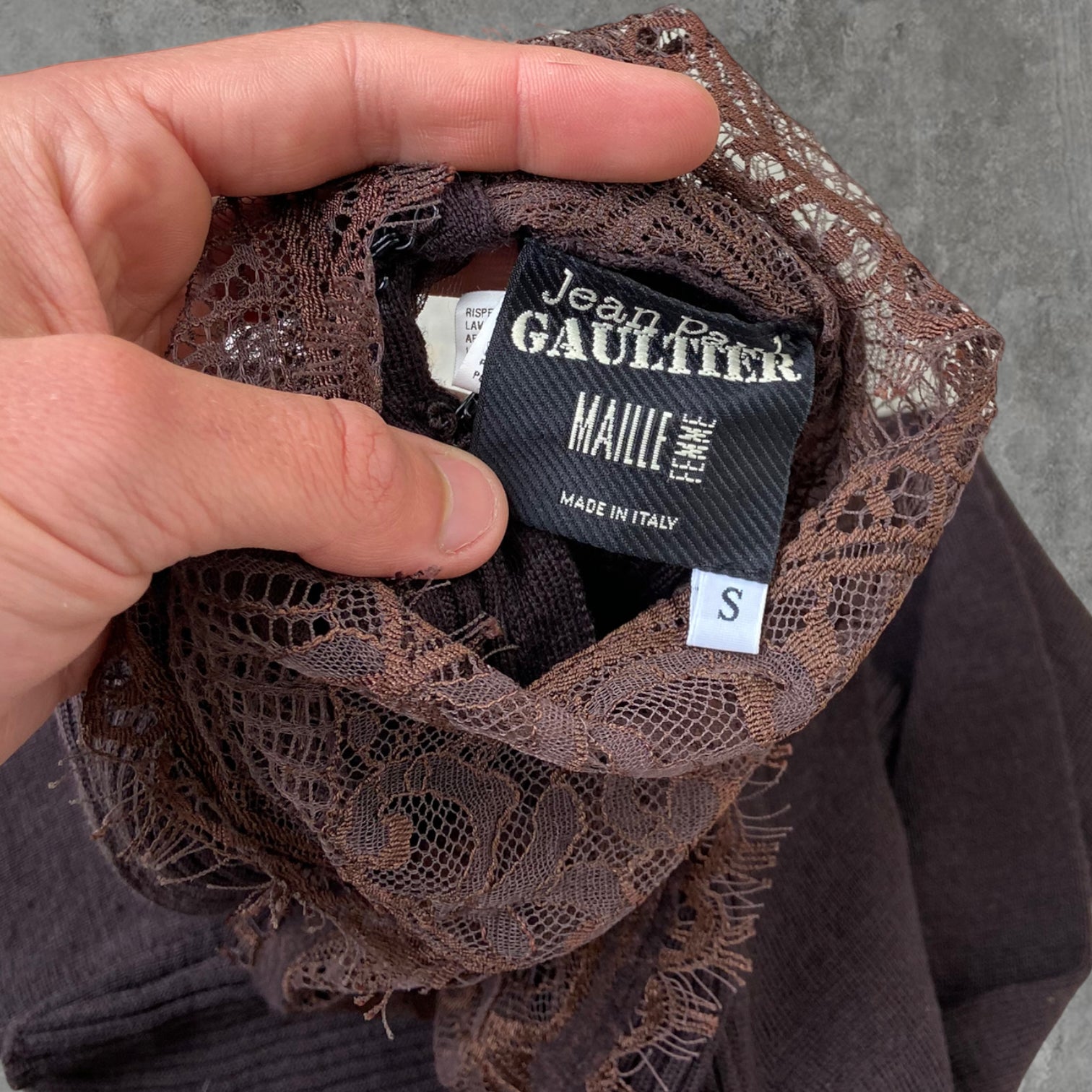 90'S JEAN PAUL GAULTIER LACE CUT-OUT TOP - S