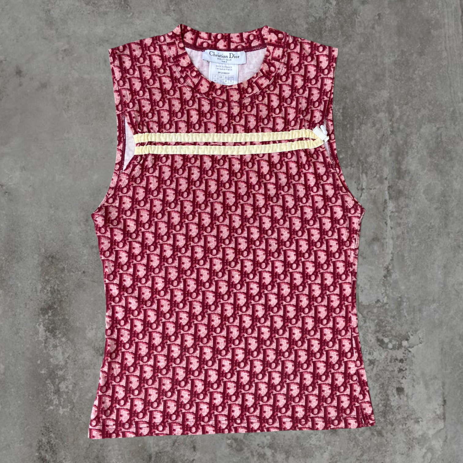 00'S DIOR MONOGRAM TOGGLE TANK TOP - M