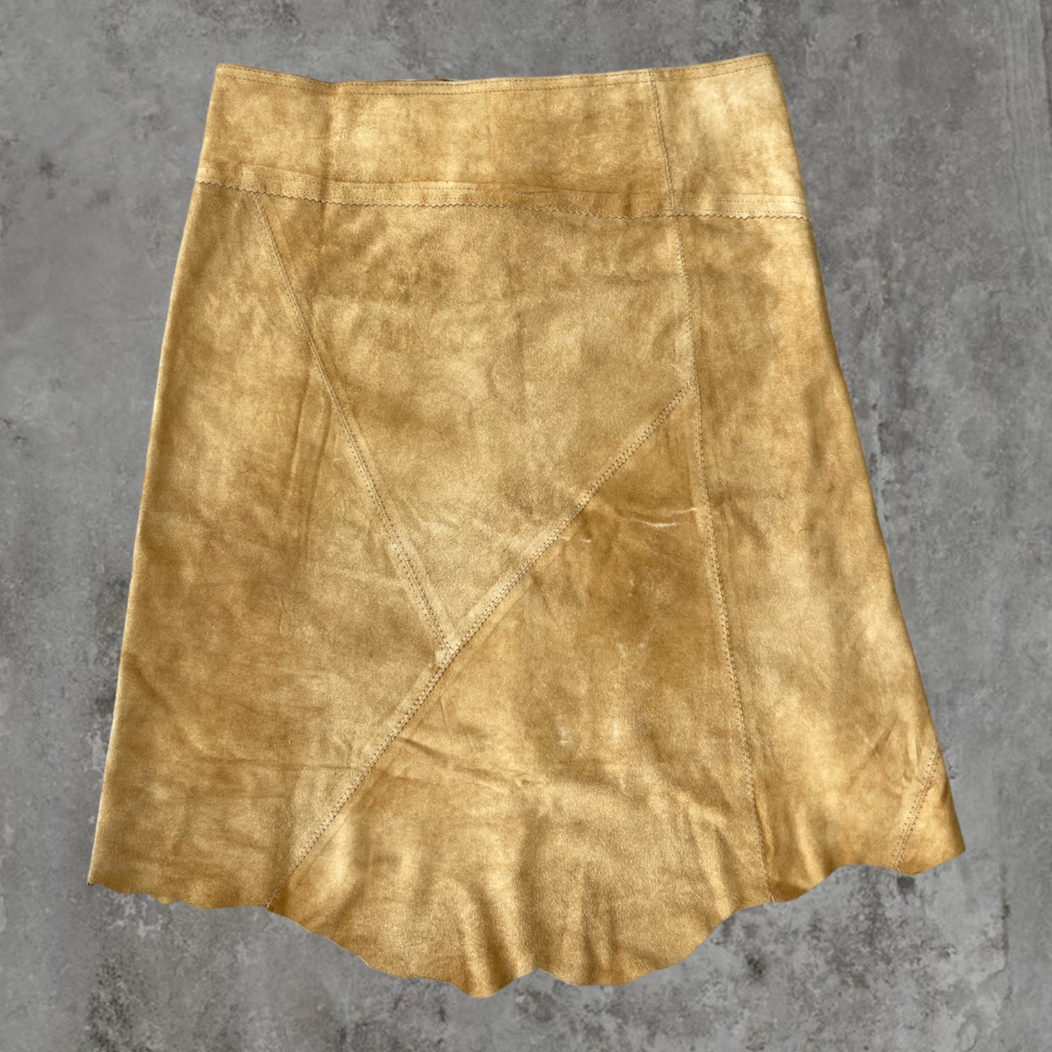 PLEIN SUD LACE UP SUEDE LEATHER SKIRT - M