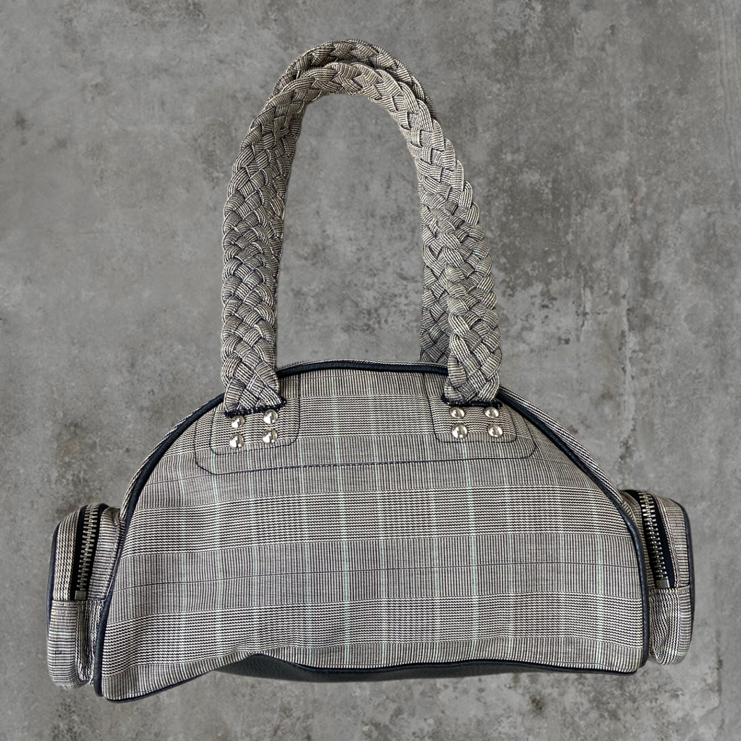 DIESEL PLAID CHECK SHOULDER BAG