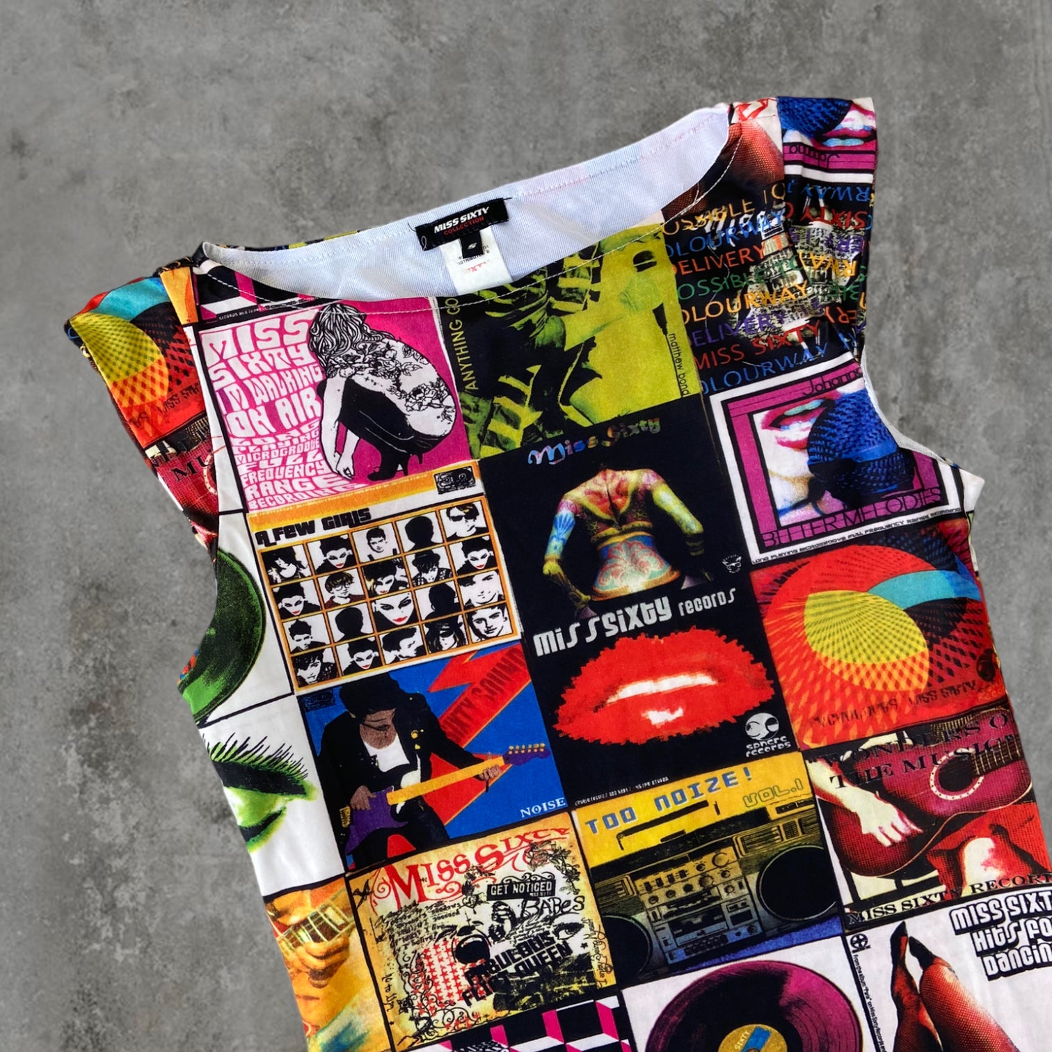 MISS SIXTY MAGAZINE PRINT DRESS - S