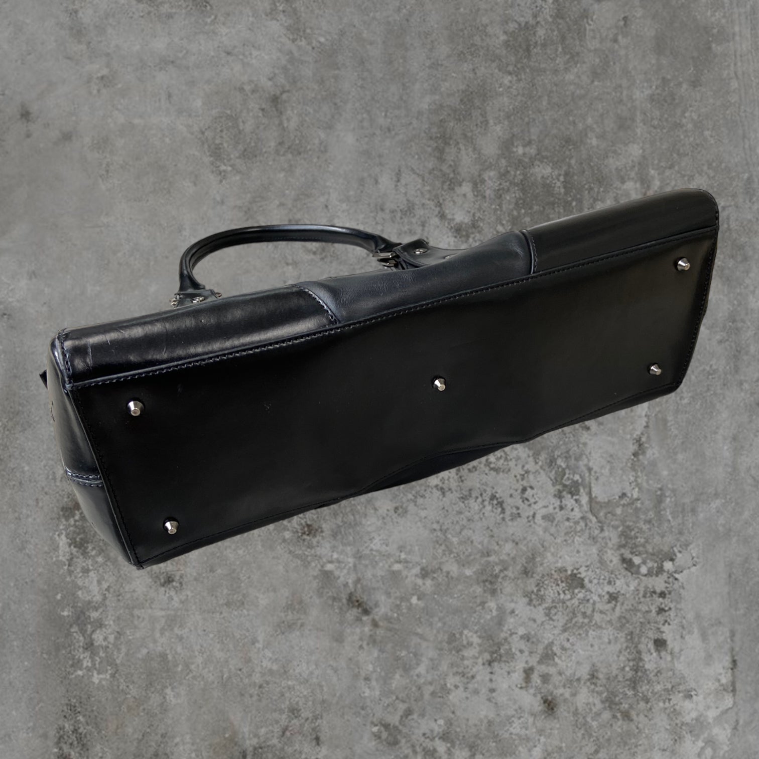 THIERRY MUGLER STRUCTURED LEATHER AND CHROME STAR BAG