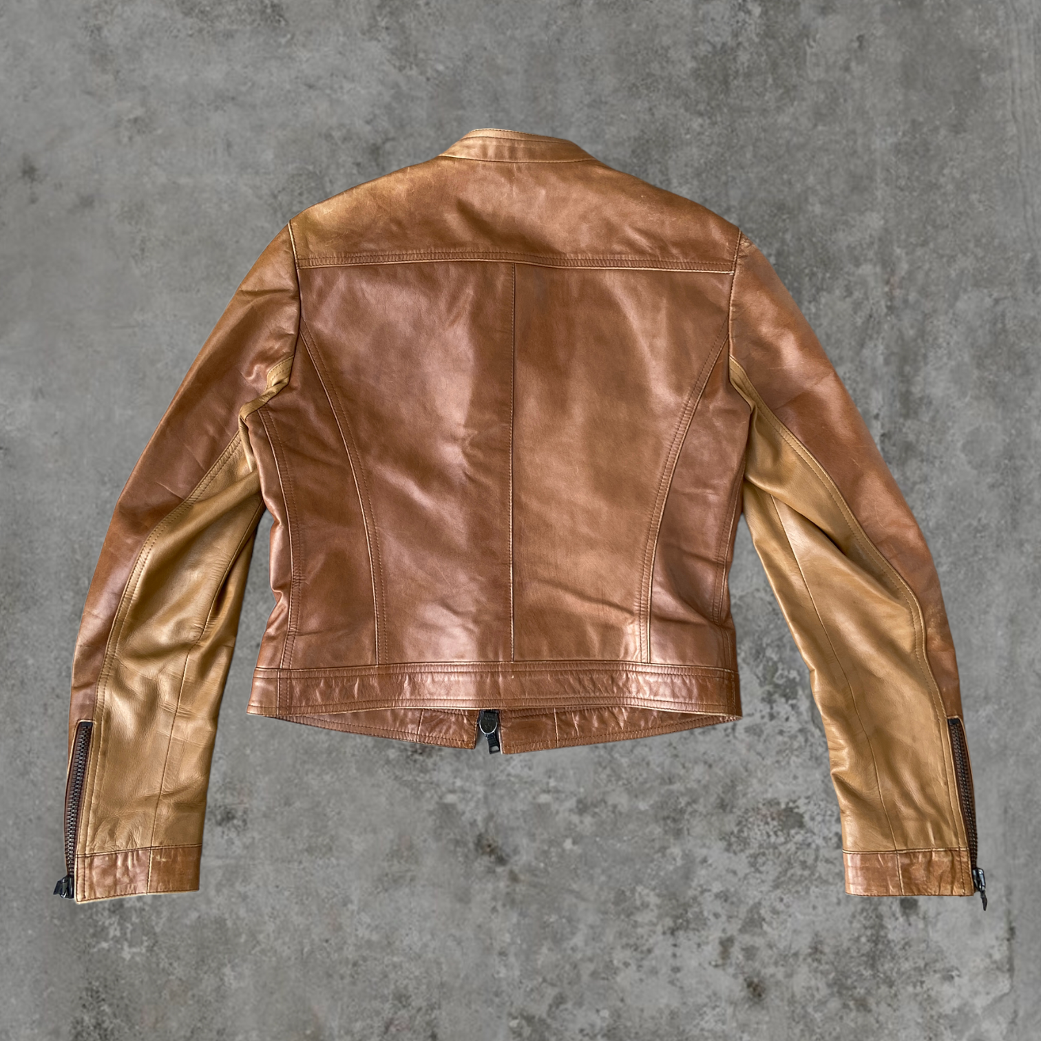 PRADA SOFT BROWN LEATHER JACKET - M