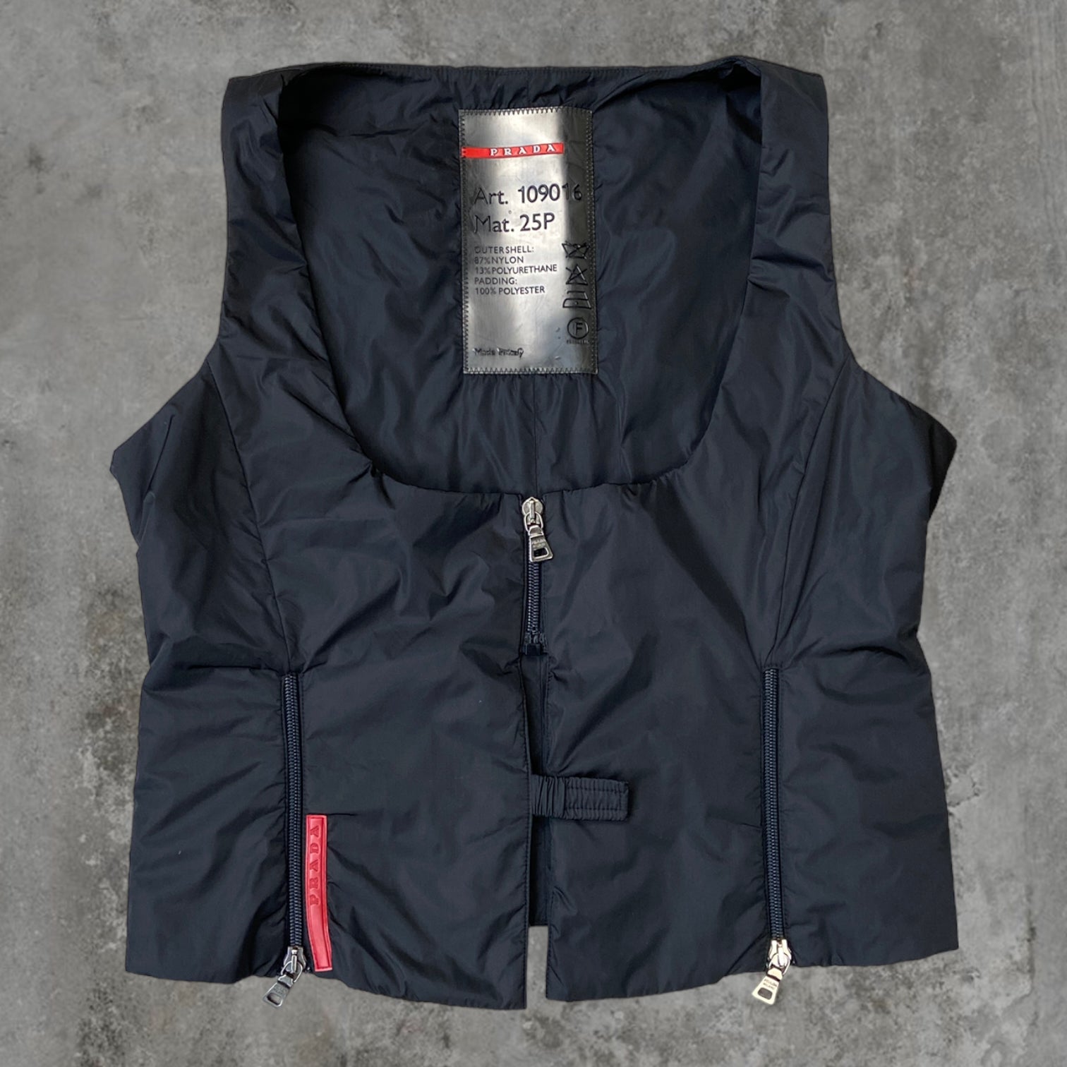 FW99 PRADA SPORT NYLON CORSET VEST - M