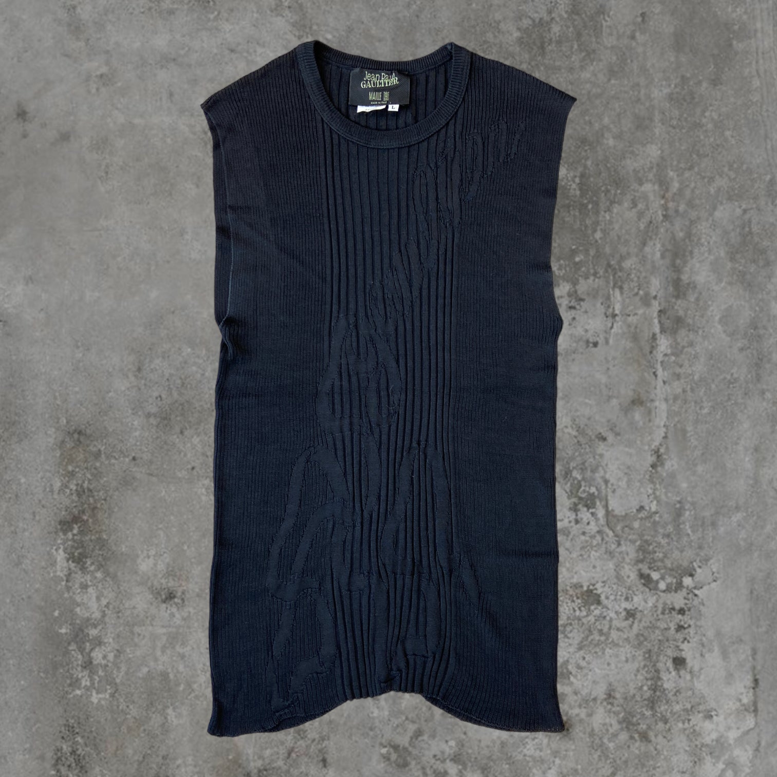 JEAN PAUL GAULTIER JPG HOMME KNIT VEST TOP - L