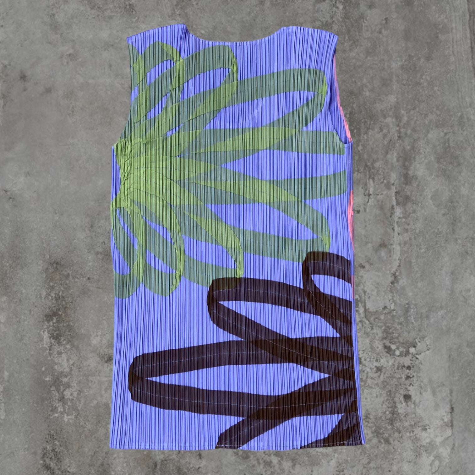 ISSEY MIYAKE 'FLOWERS' PLEATED VEST TOP - XL