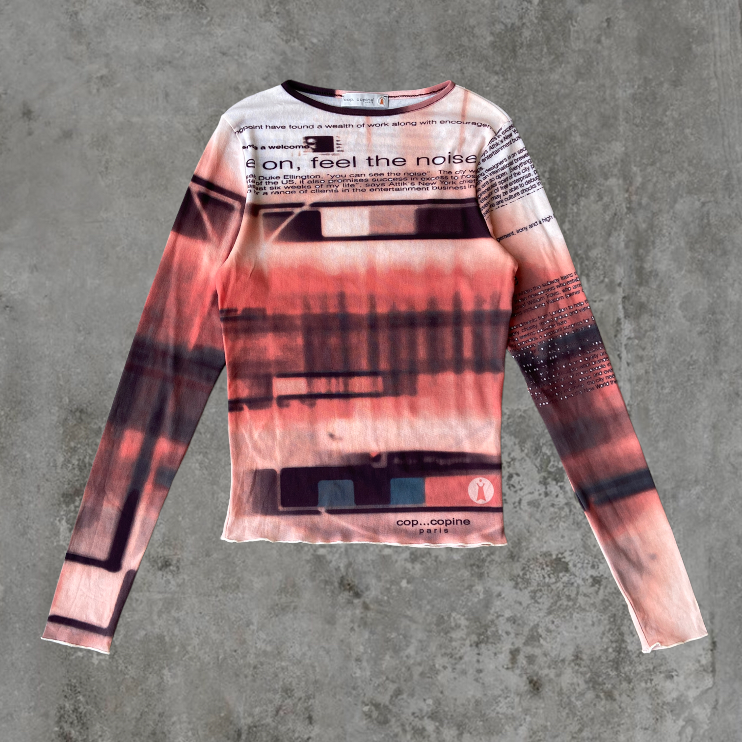 COP COPINE GRAPHIC MESH TOP - M