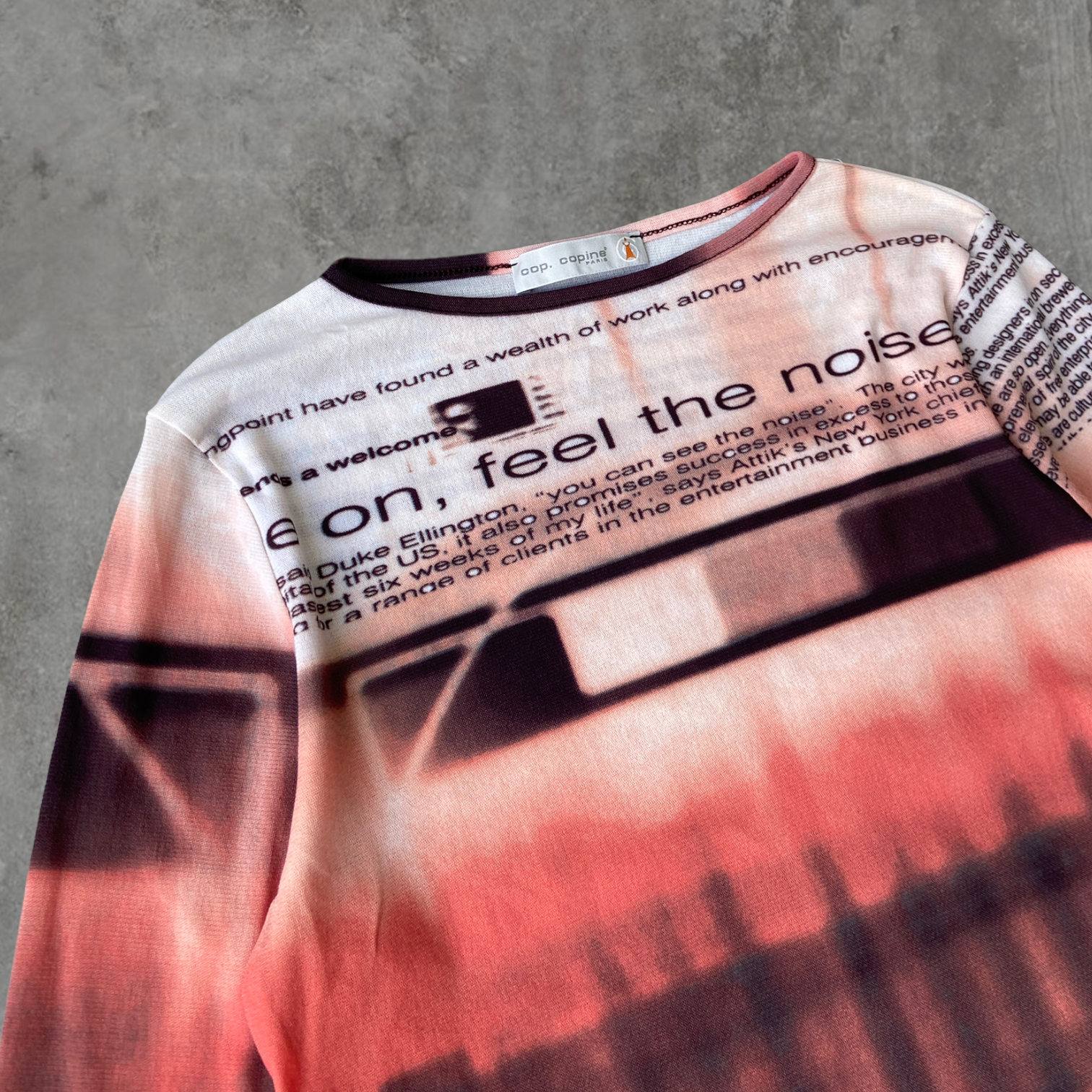 COP COPINE GRAPHIC MESH TOP - M