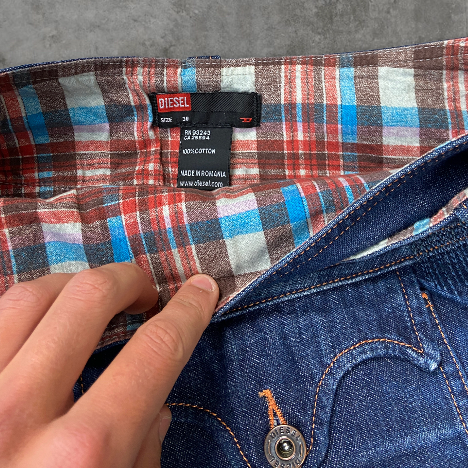 DIESEL DENIM ASYMMETRIC WRAP MINI SKIRT - W30"