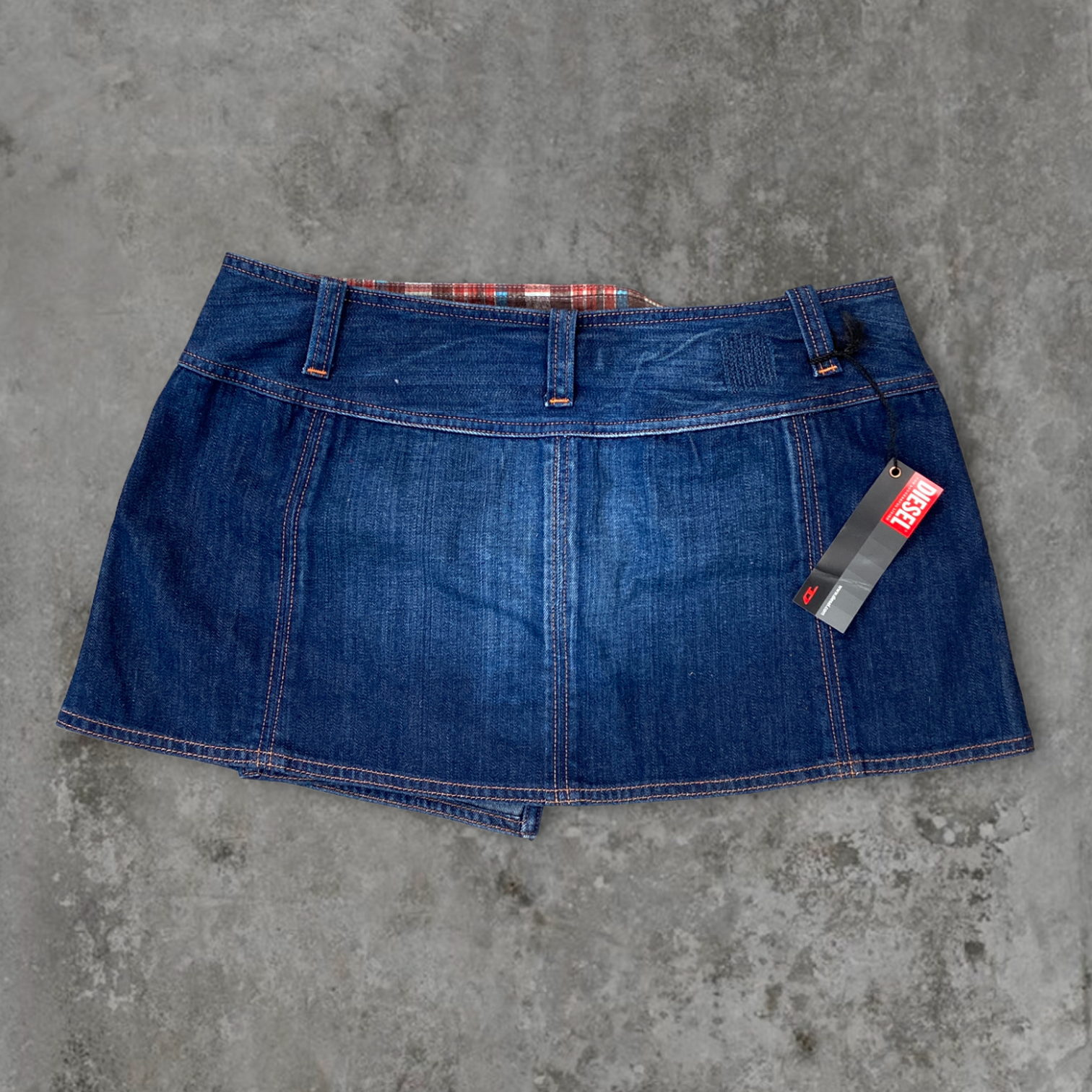 DIESEL DENIM ASYMMETRIC WRAP MINI SKIRT - W30"