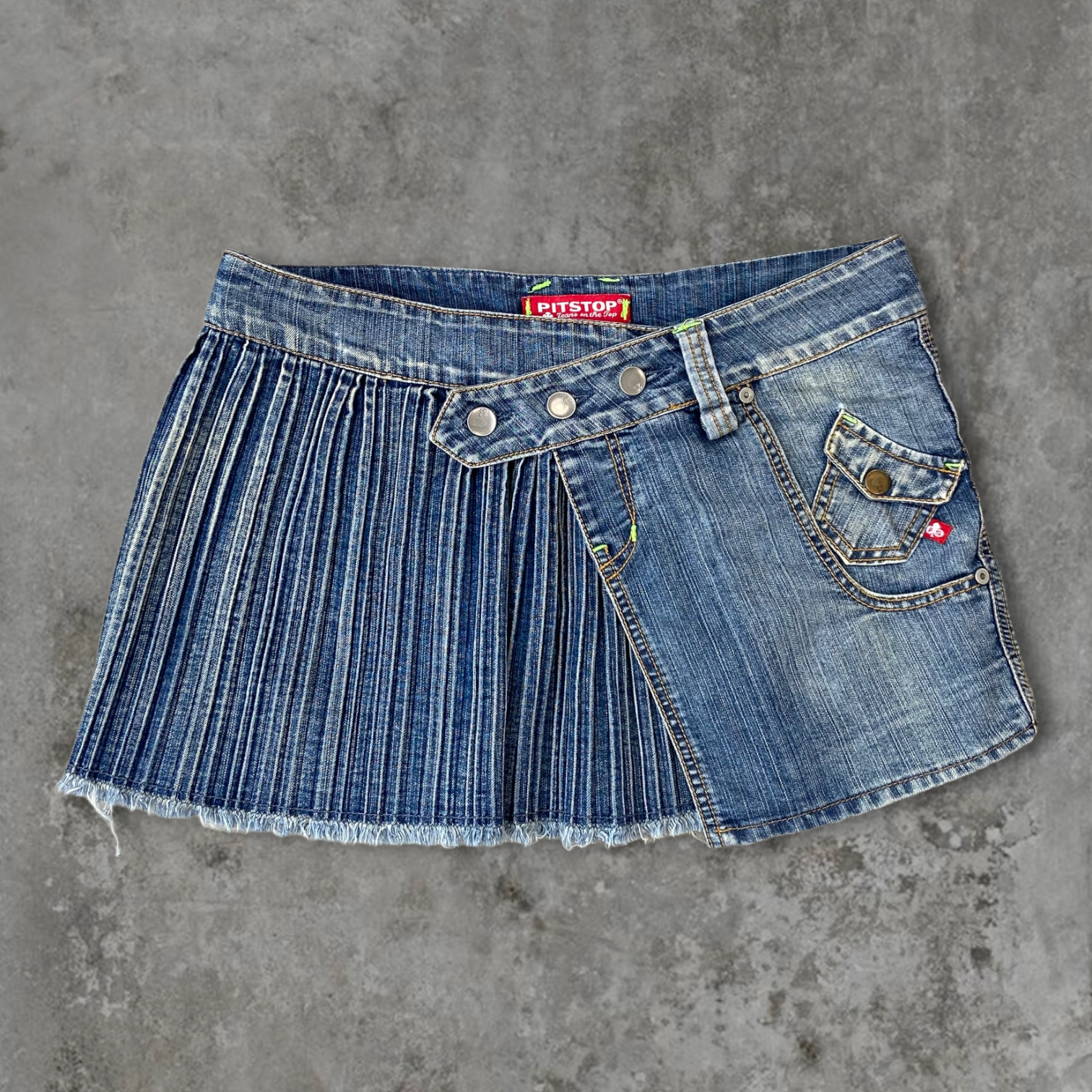 DENIM WRAP MINI SKIRT - W28"