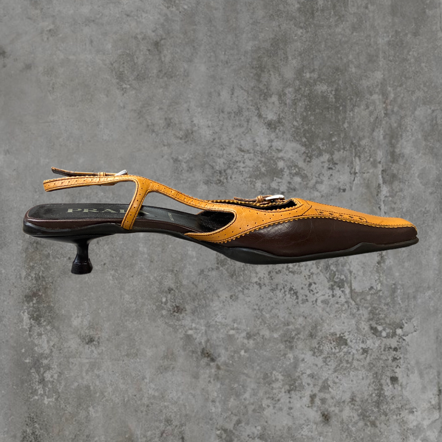 PRADA SLING BACK KITTEN HEELS - UK 5.5 / EU 38.5