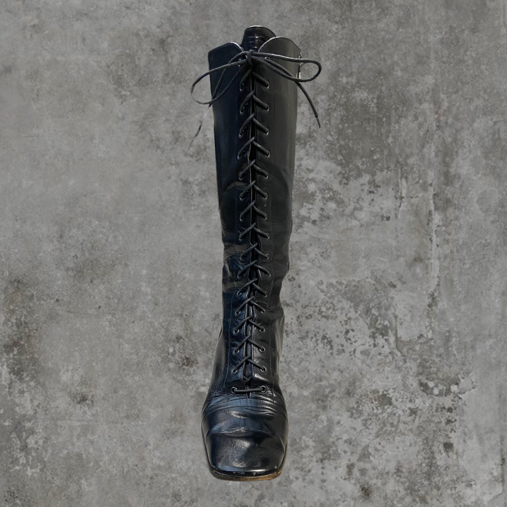 PRADA 1999 LEATHER LACE UP BOOTS - EU 41