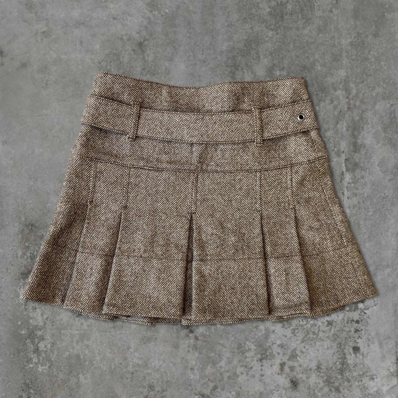 BURBERRY HIGH WAISTED PLEATED MINI SKIRT - UK 4