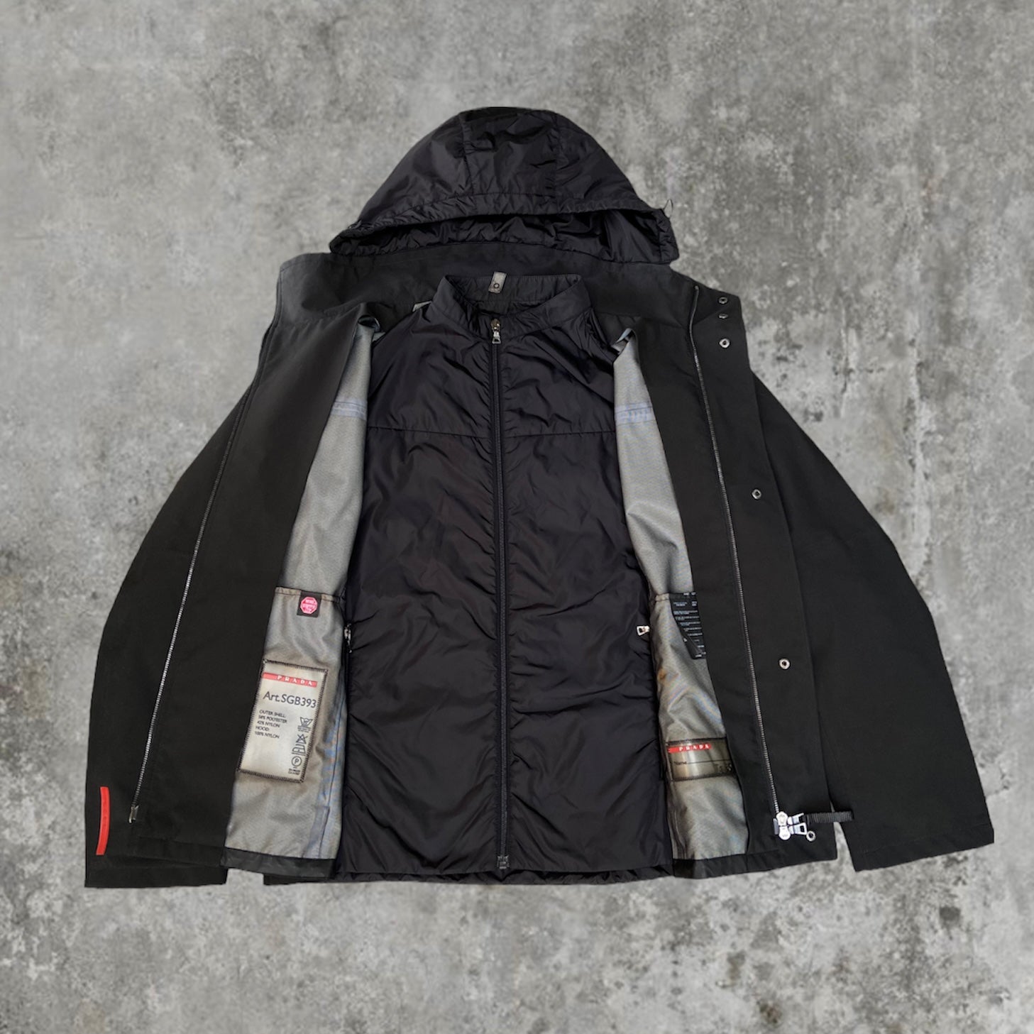 PRADA SPORT NYLON 2 IN 1 JACKET - L