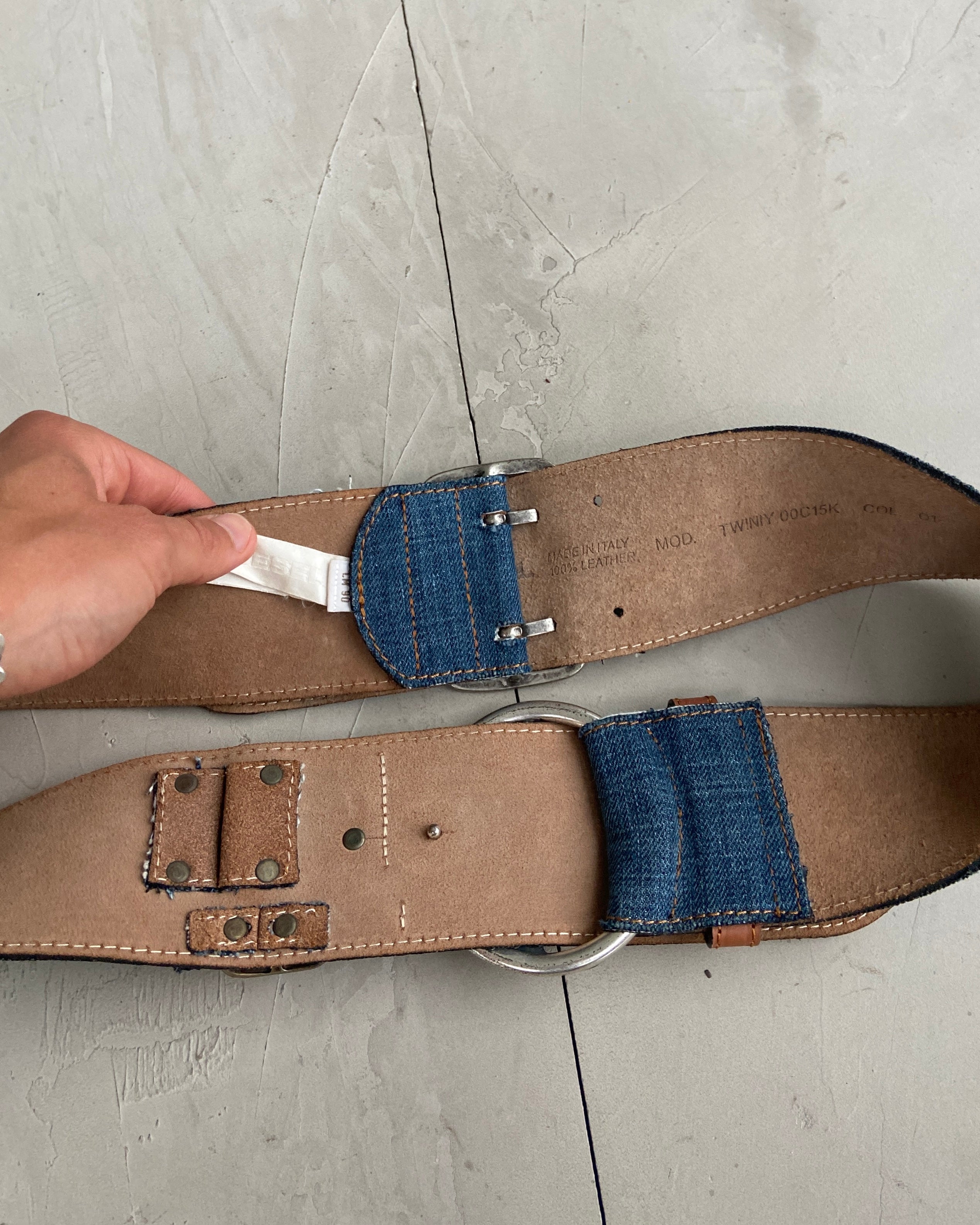 DIESEL DENIM OVERSIZED BELT - 90cm