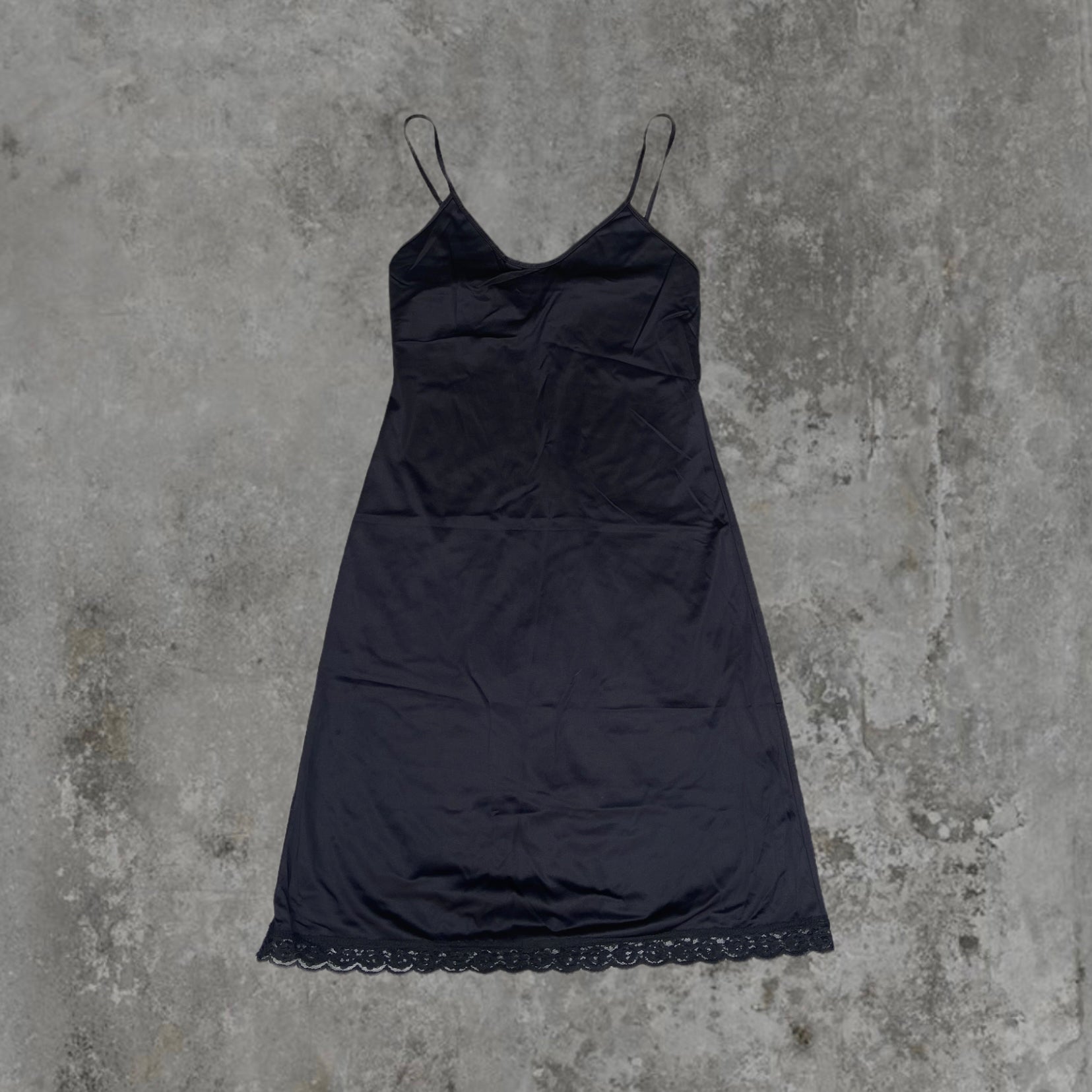 VIVIENNE TAM LACED HEM SLIP DRESS - S