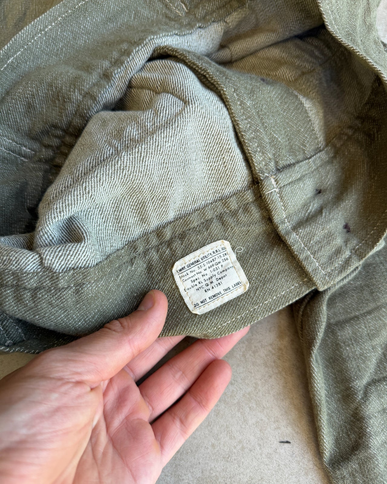 Double RL Ralph Lauren Military Inspired Cropped Cotton Jacket – XS/S-on a concrete background