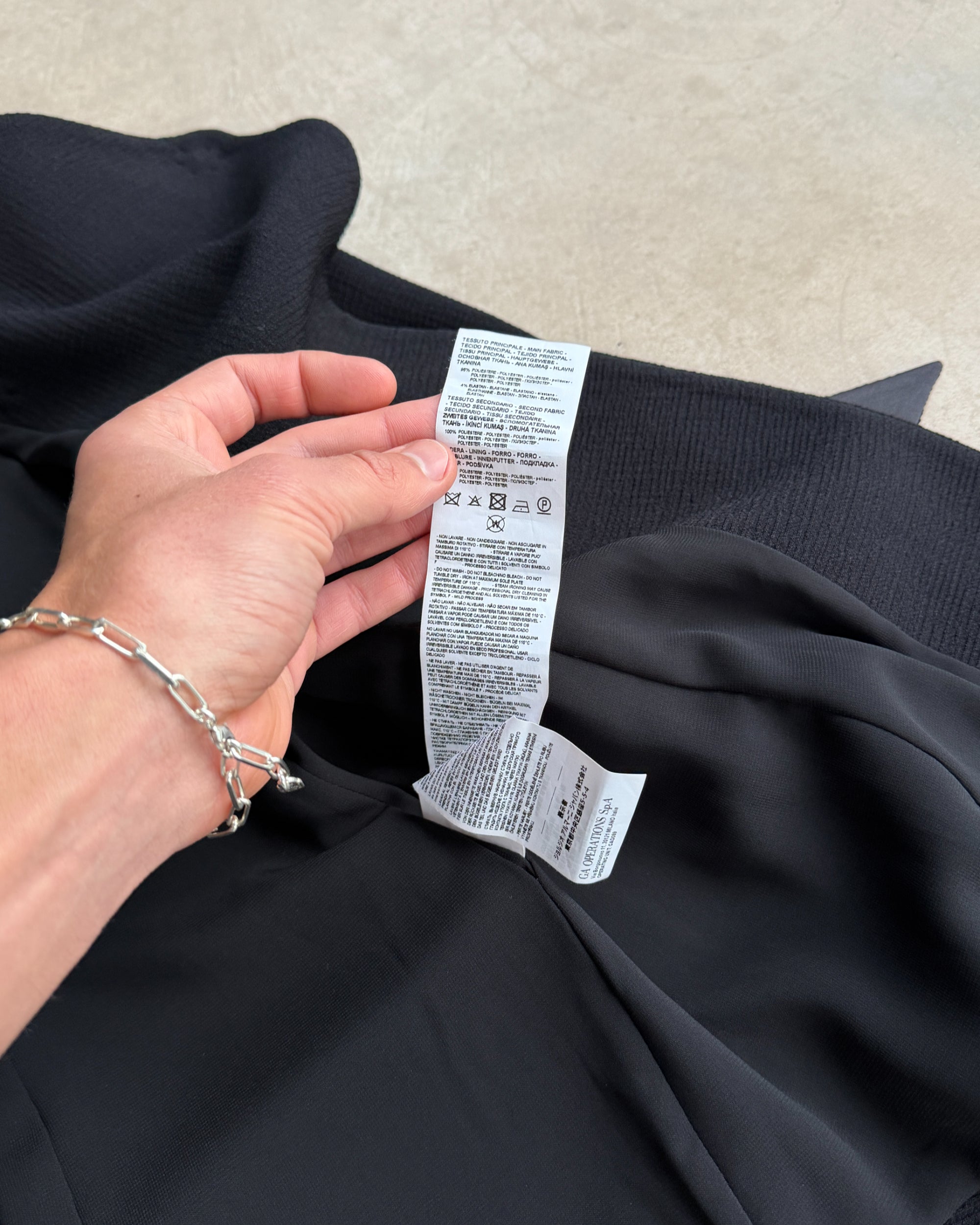 Emporio Armani 2020 Asymmetric Tie-Up Blazer – XS-on a concrete background