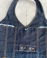 JACOB COHEN DENIM HALTER WAISTCOAT TOP - S