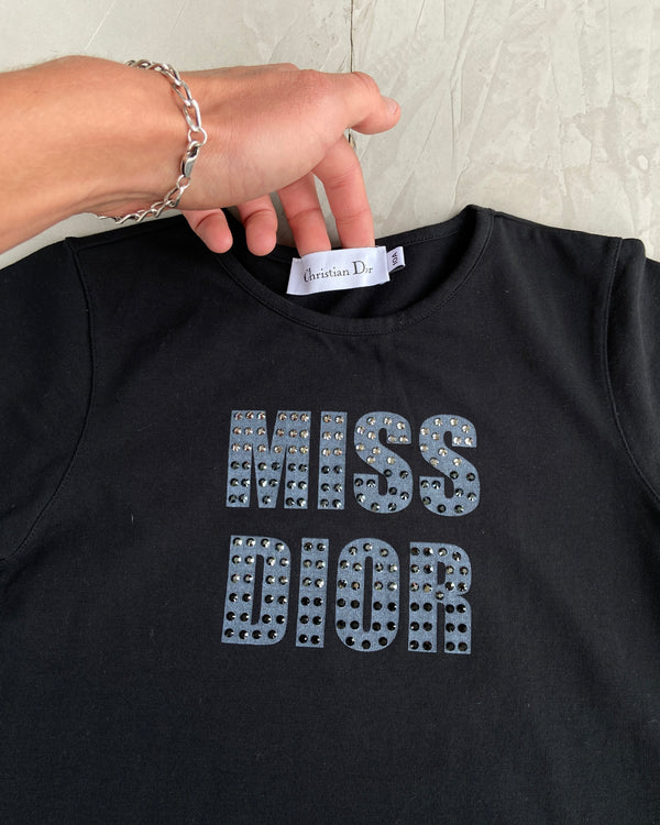 CHRISTIAN DIOR "MISS DIOR" RHINESTONED TOP - XS/S