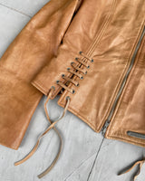 COCONUDA LEATHER LACE UP JACKET - S