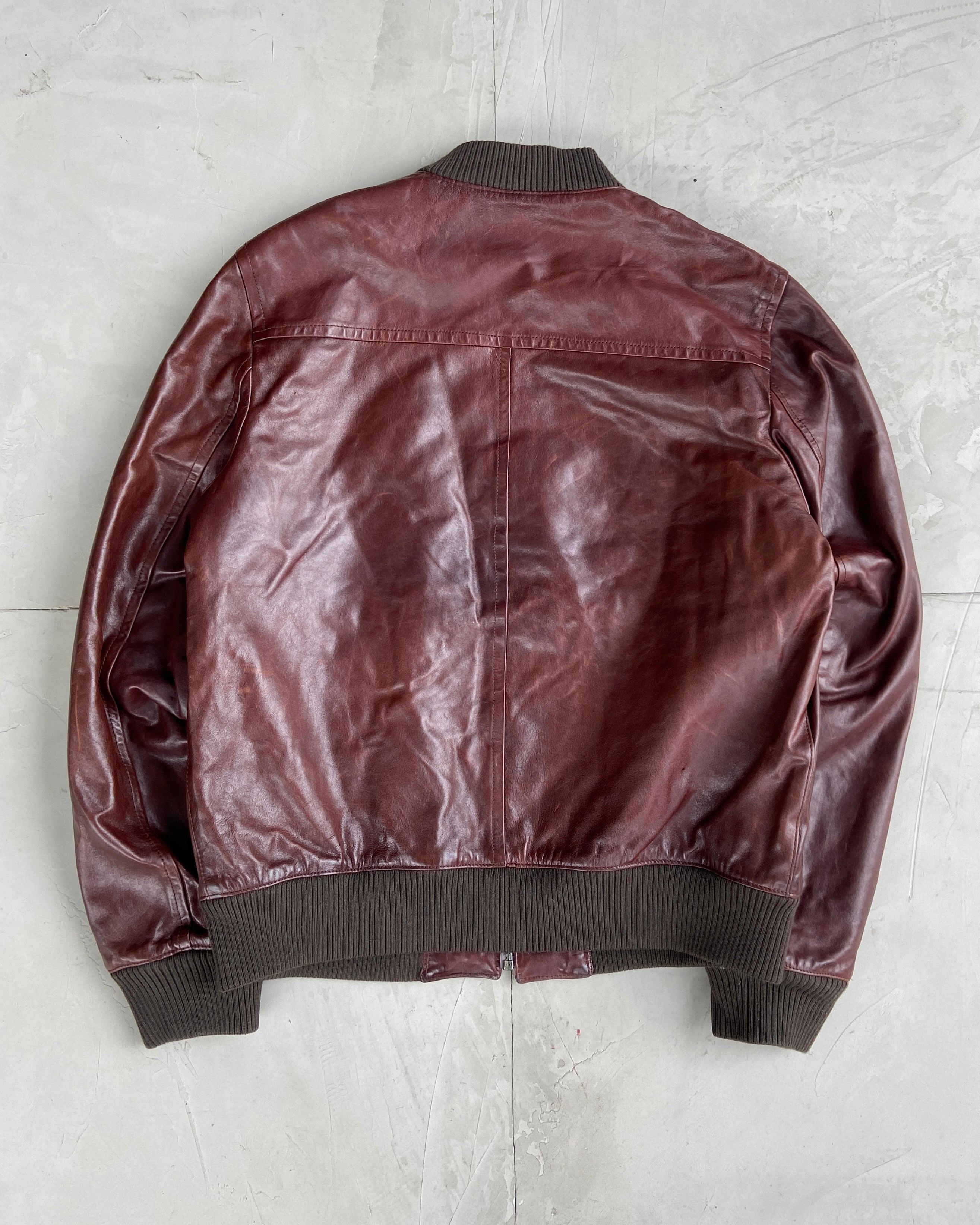 PRADA 90'S BOMBER LEATHER JACKET - L/XL
