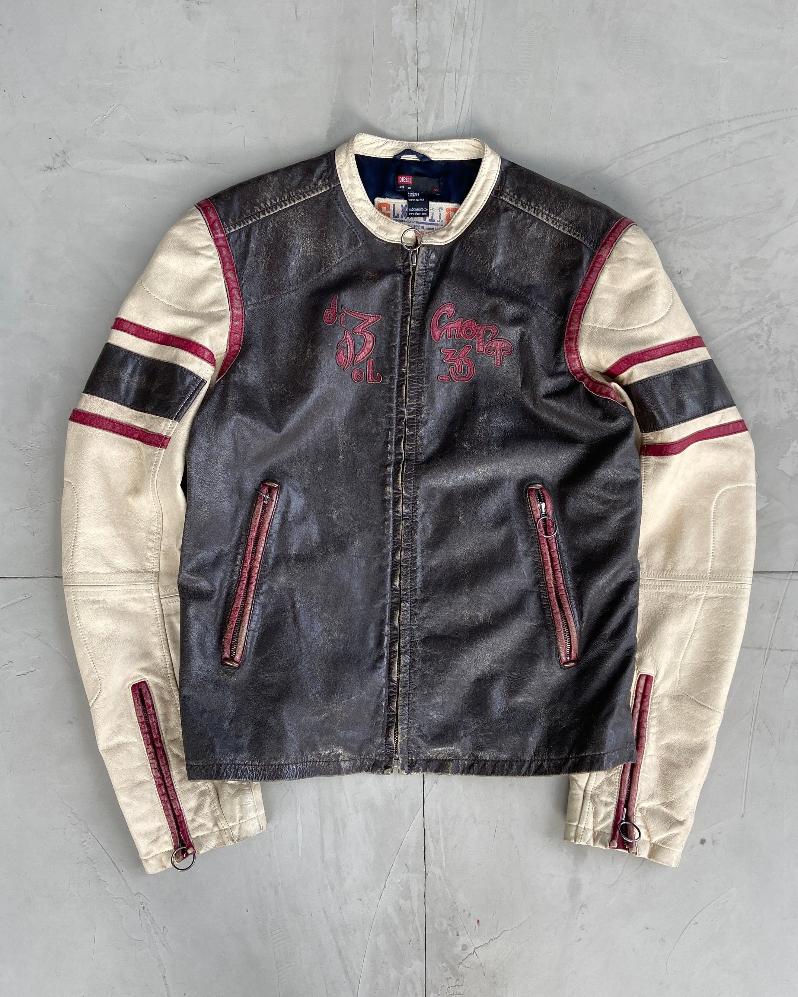 DIESEL LEATHER RACER JACKET - XL