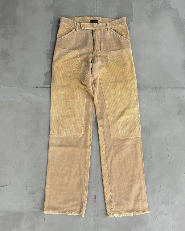 ARMANI JEANS CORD PATCHWORK TROUSERS - W30"