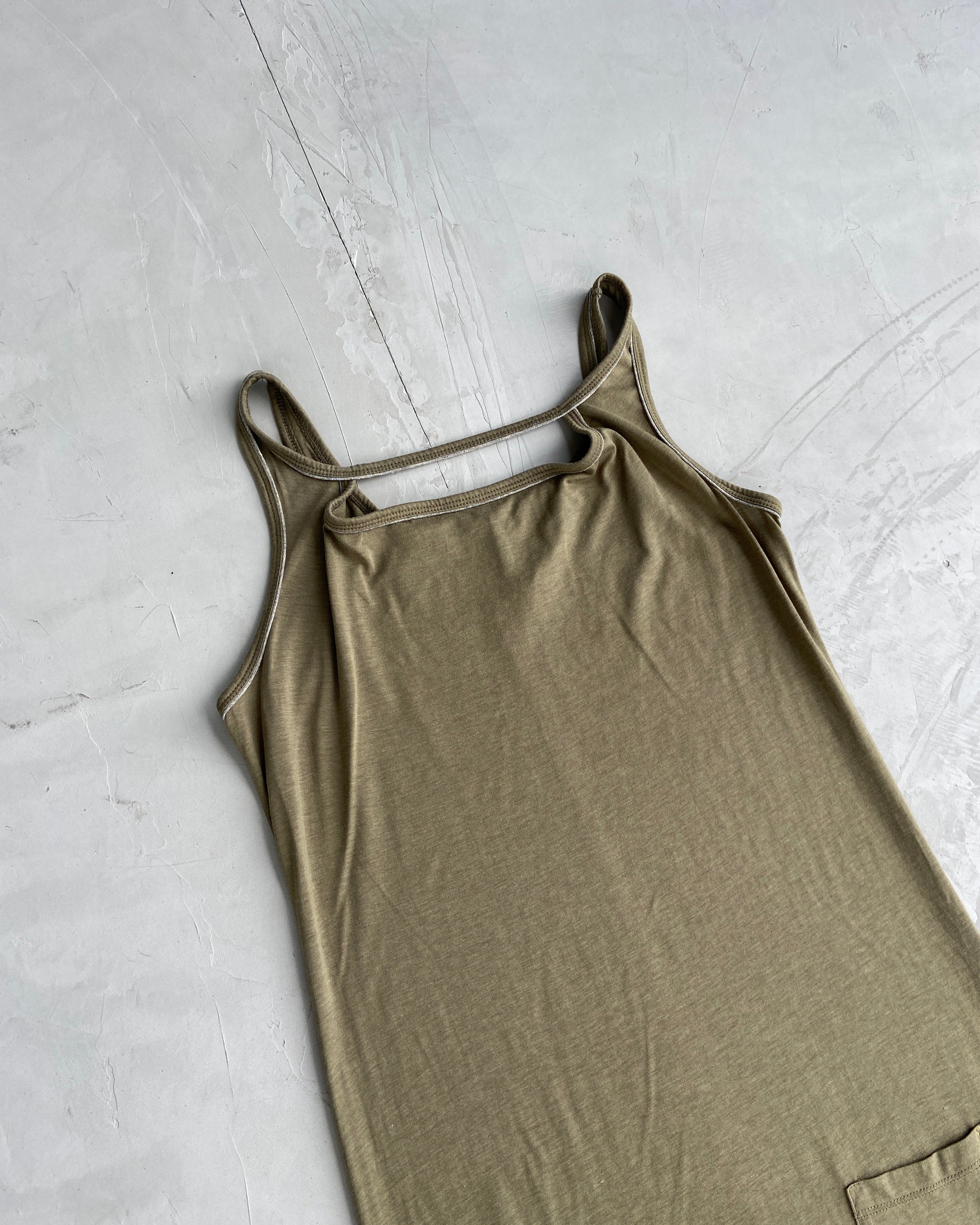 COP COPINE KHAKI COTTON MAXI DRESS - S