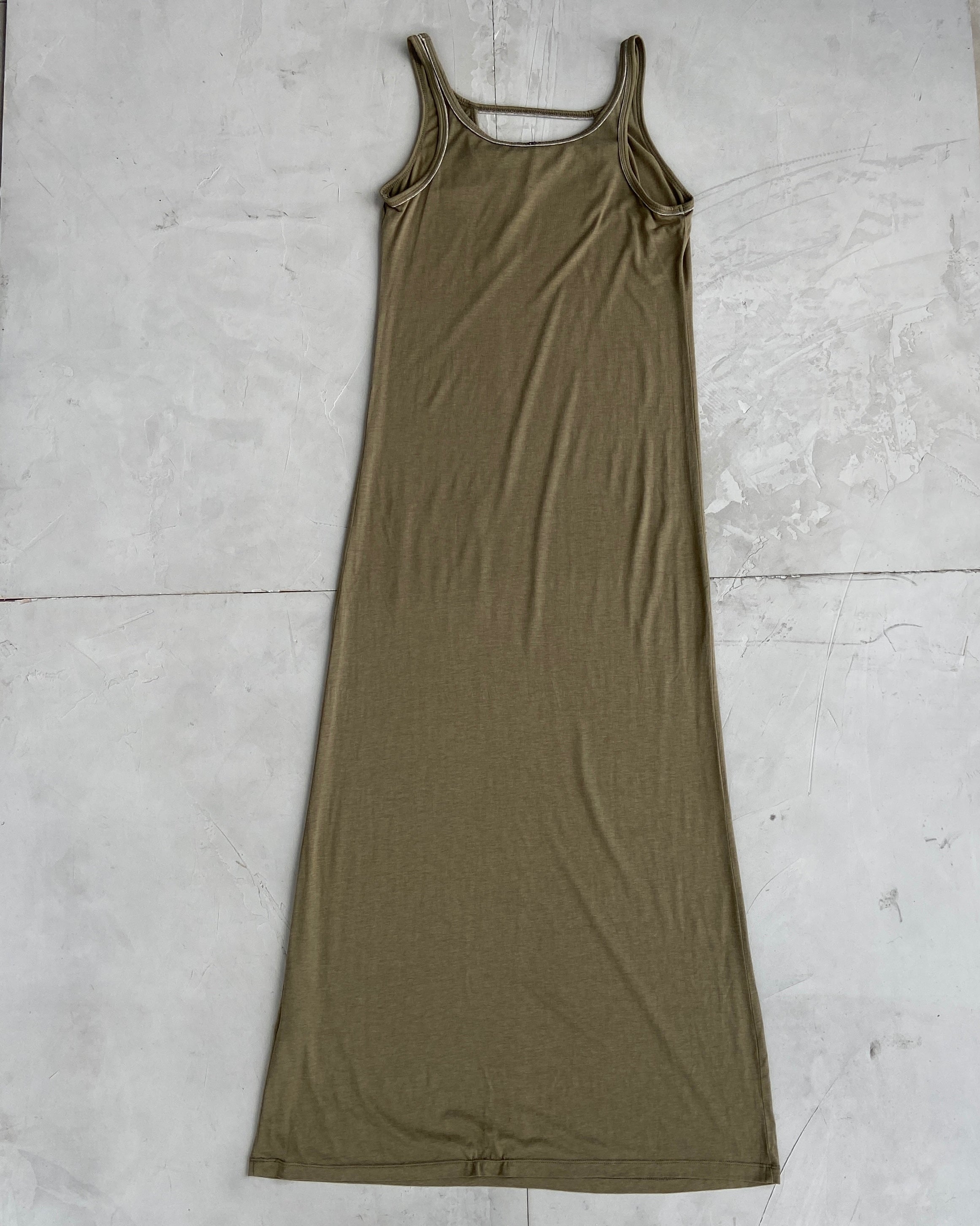 COP COPINE KHAKI COTTON MAXI DRESS - S