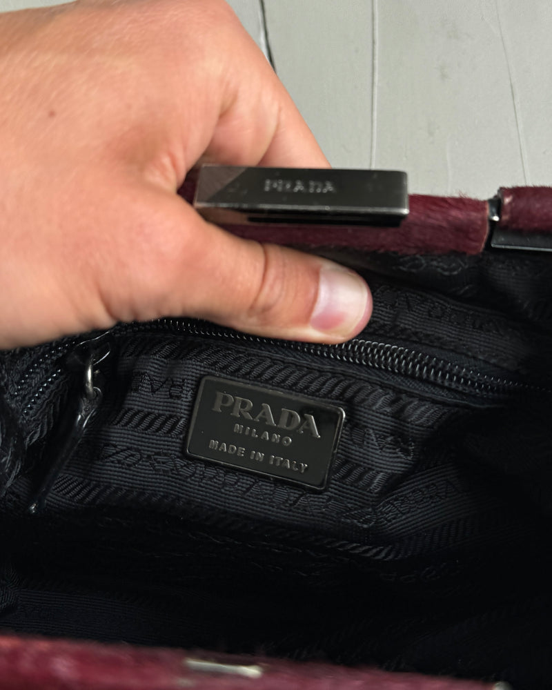 PRADA 90'S PONYHAIR LEATHER HANDBAG