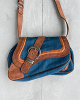 DIOR 2000'S DENIM & LEATHER GAUCHO SADDDLE BAG