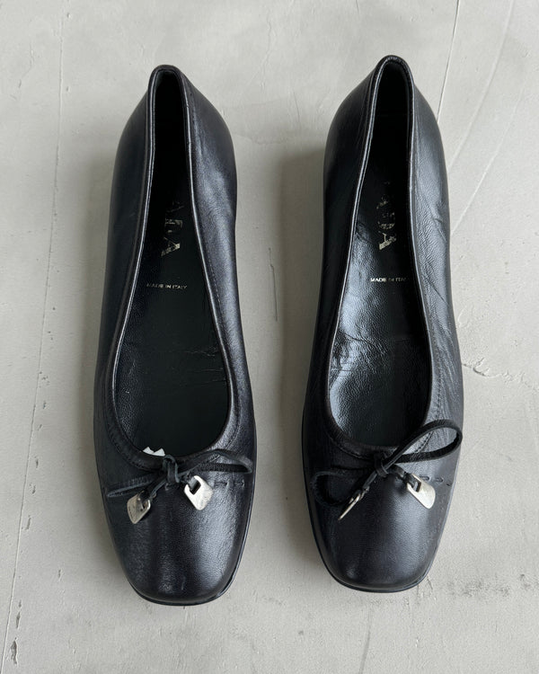 PRADA SPORT LEATHER BALLET FLATS - EU 37.5