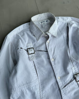 COMME DES GARCONS SHIRT SS20 BUCKLE ASYMMETRIC SHIRT - L