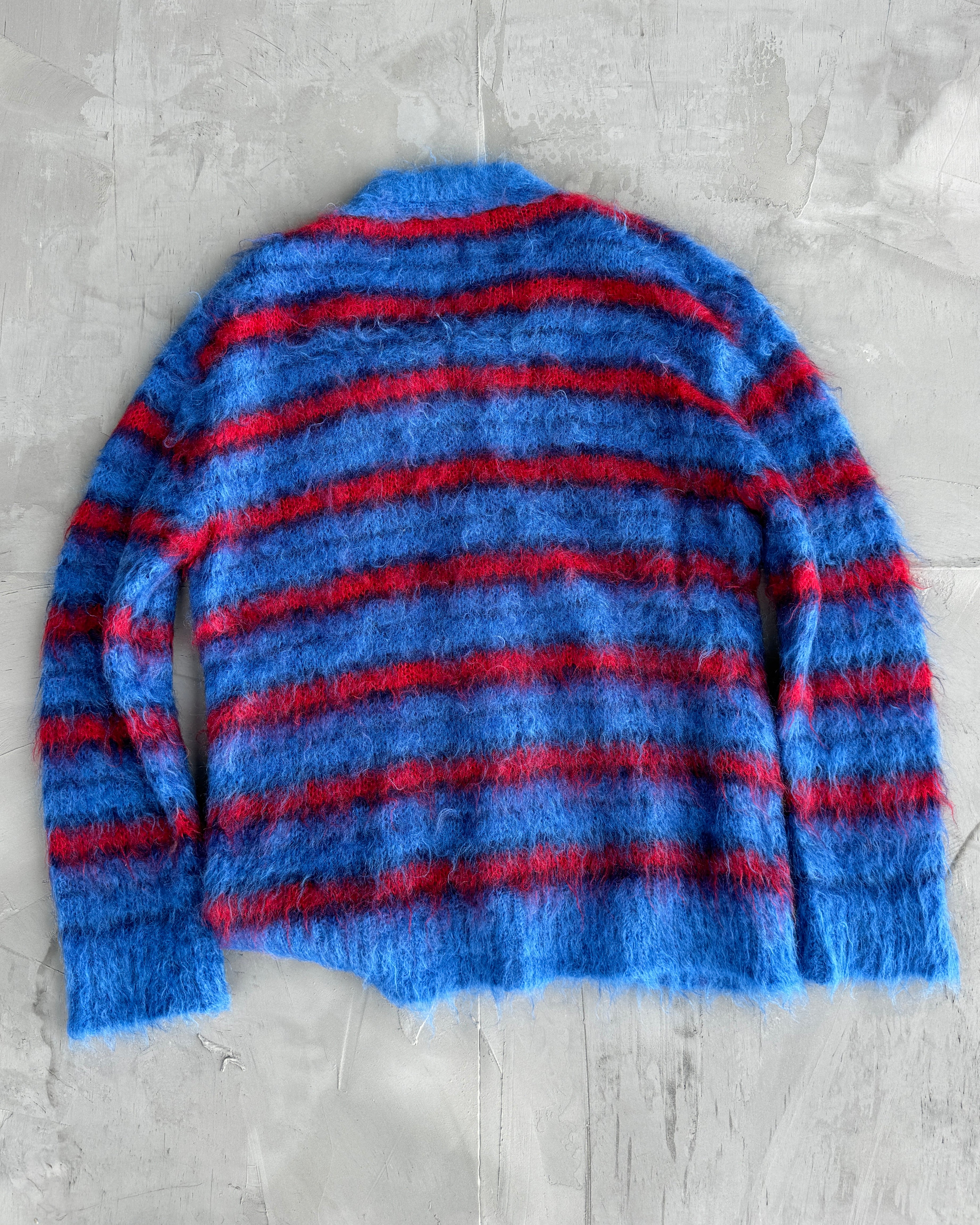 Marni Blue and Red Mohair Cardigan – L/XL