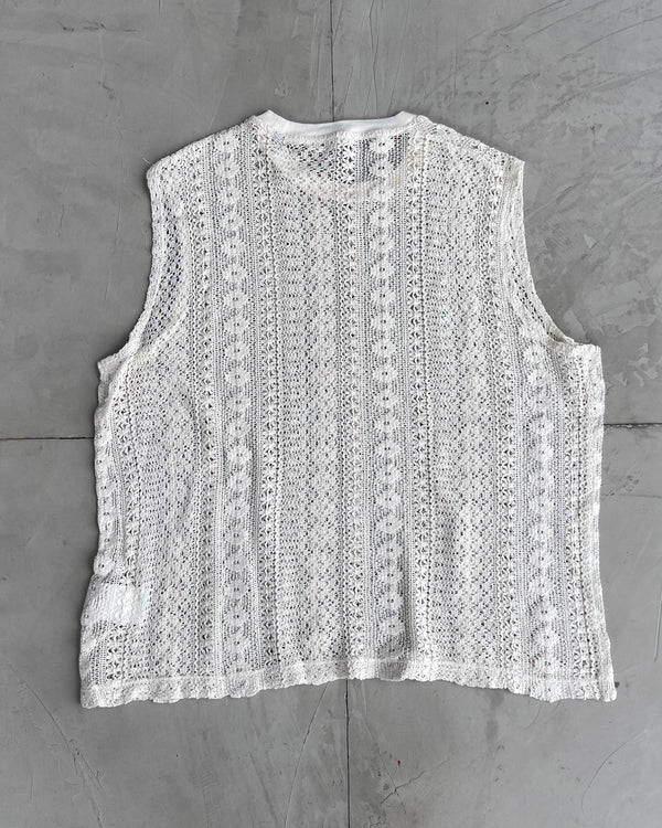 OUR LEGACY MEN'S FLORAL LACE VEST TOP - L