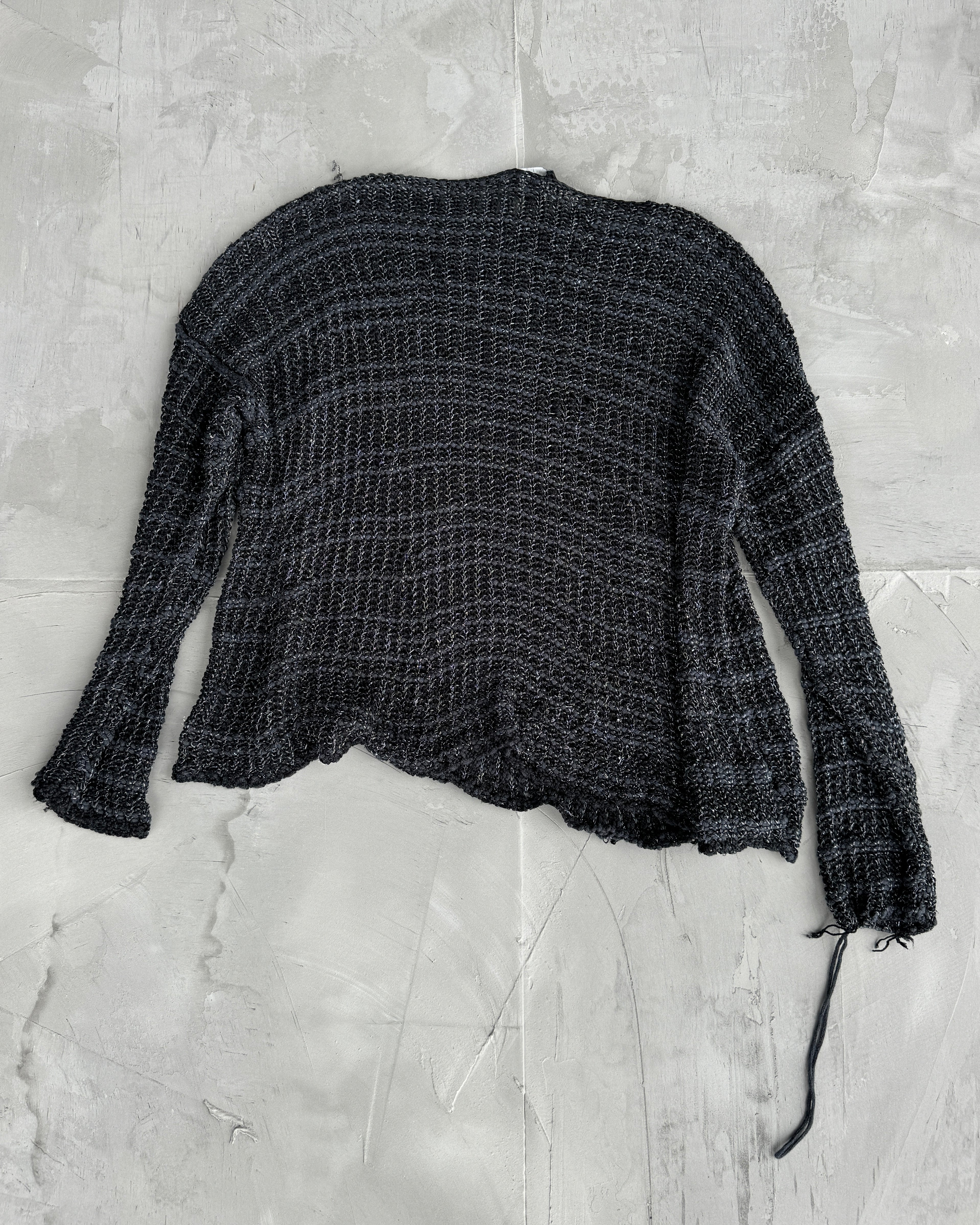 Giorgio Armani 90's Distressed Knit with Silver Detailing - M