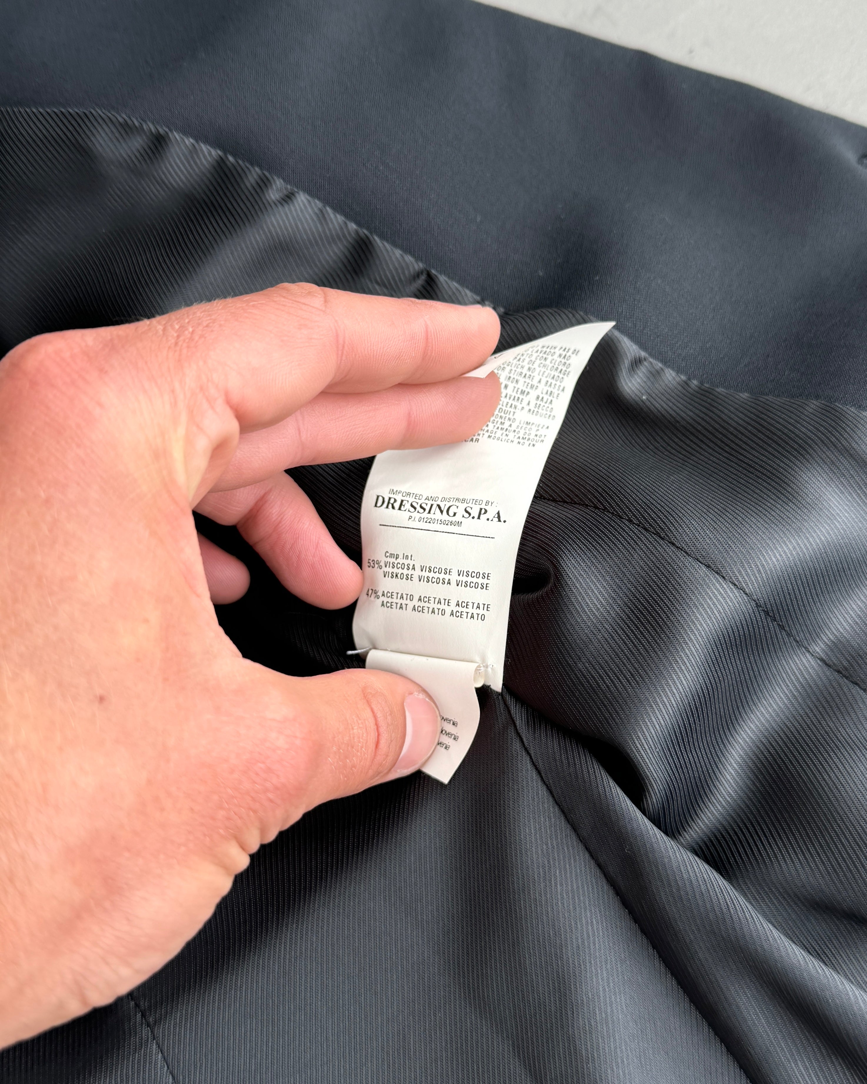 PLEIN SUD FAYCAL AMOR 90'S PEAK LAPEL BLACK BLAZER - S/M