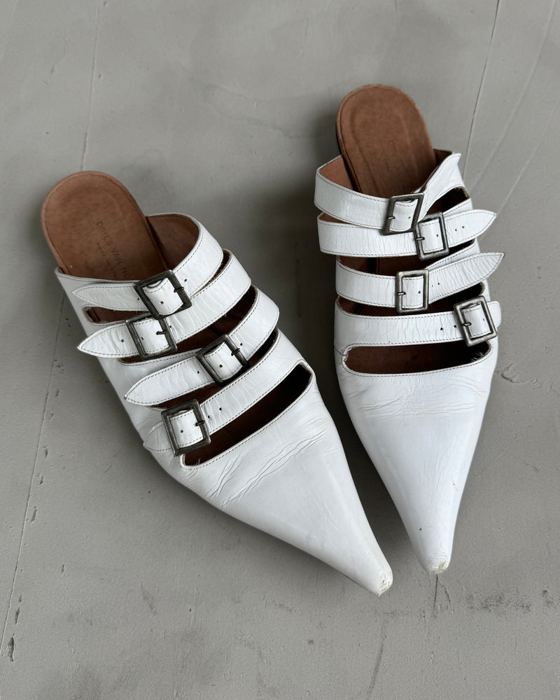 DRIES VAN NOTEN SS03 STRAP UP LEATHER MULES - EU 36