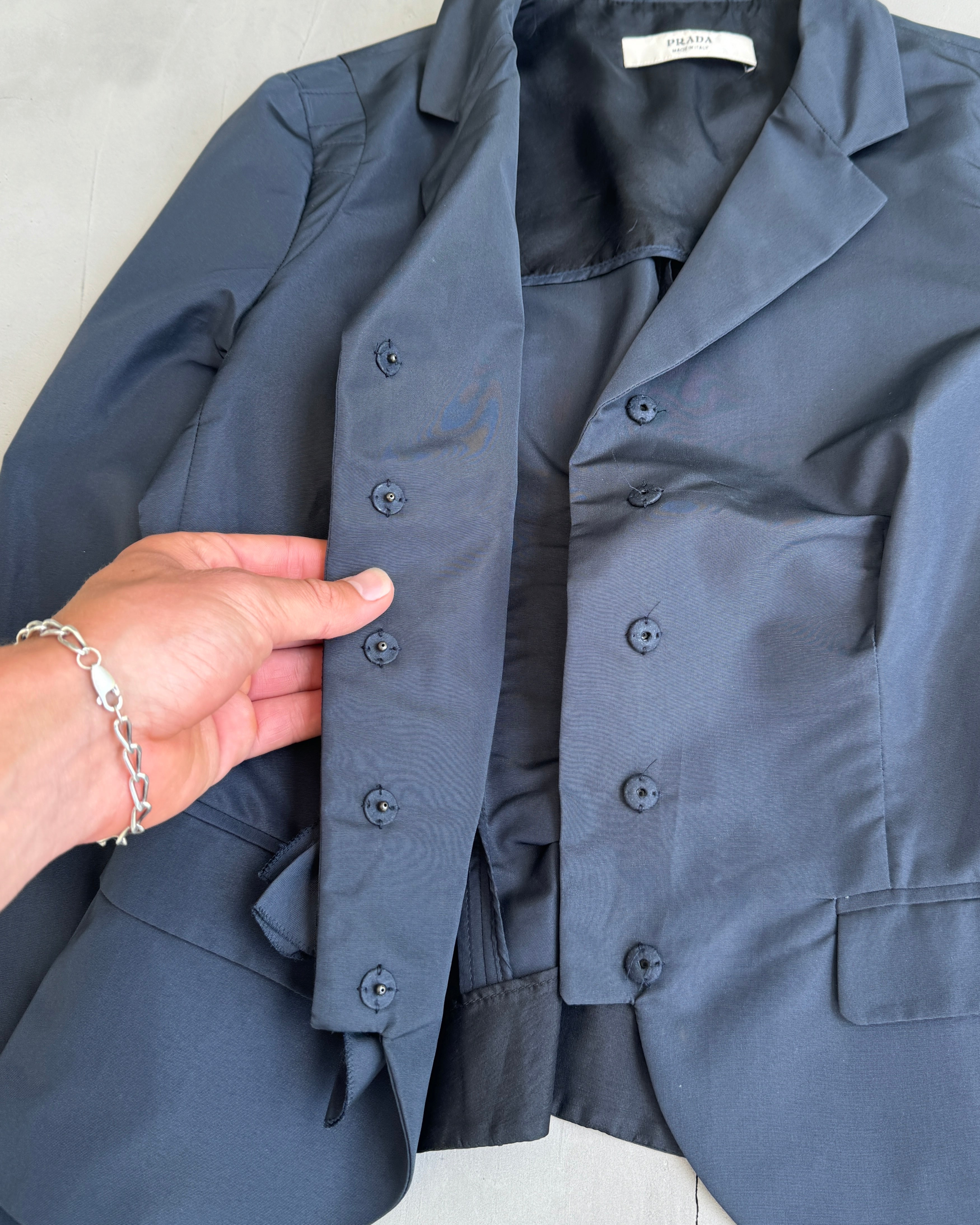 PRADA SILK & NYLON BLAZER JACKET - S/M