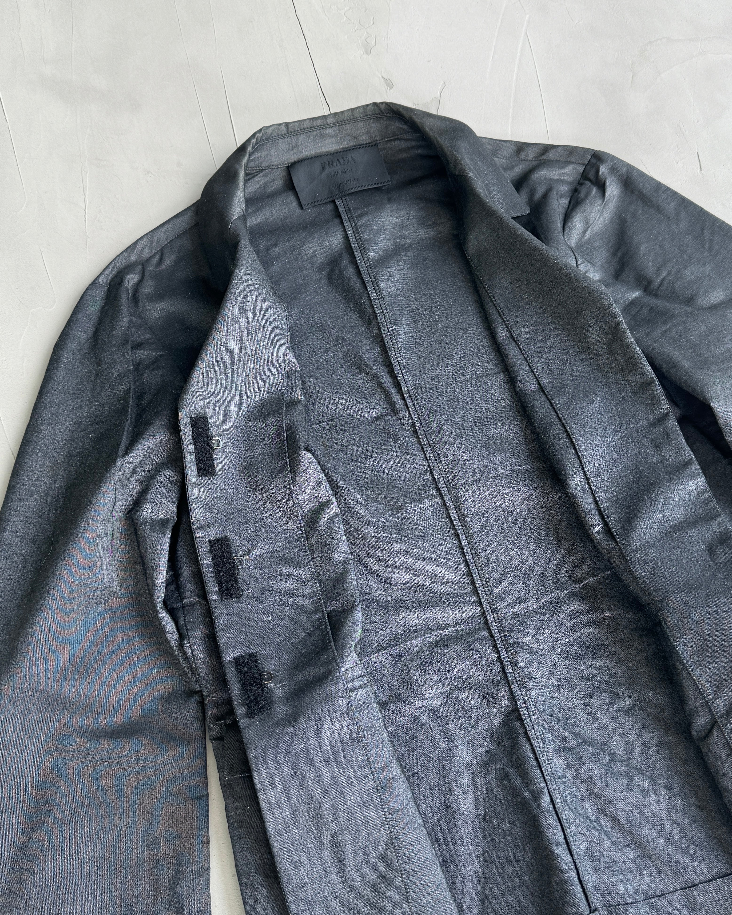 PRADA LIGHTWEIGHT DENIM BLAZER JACKET - S