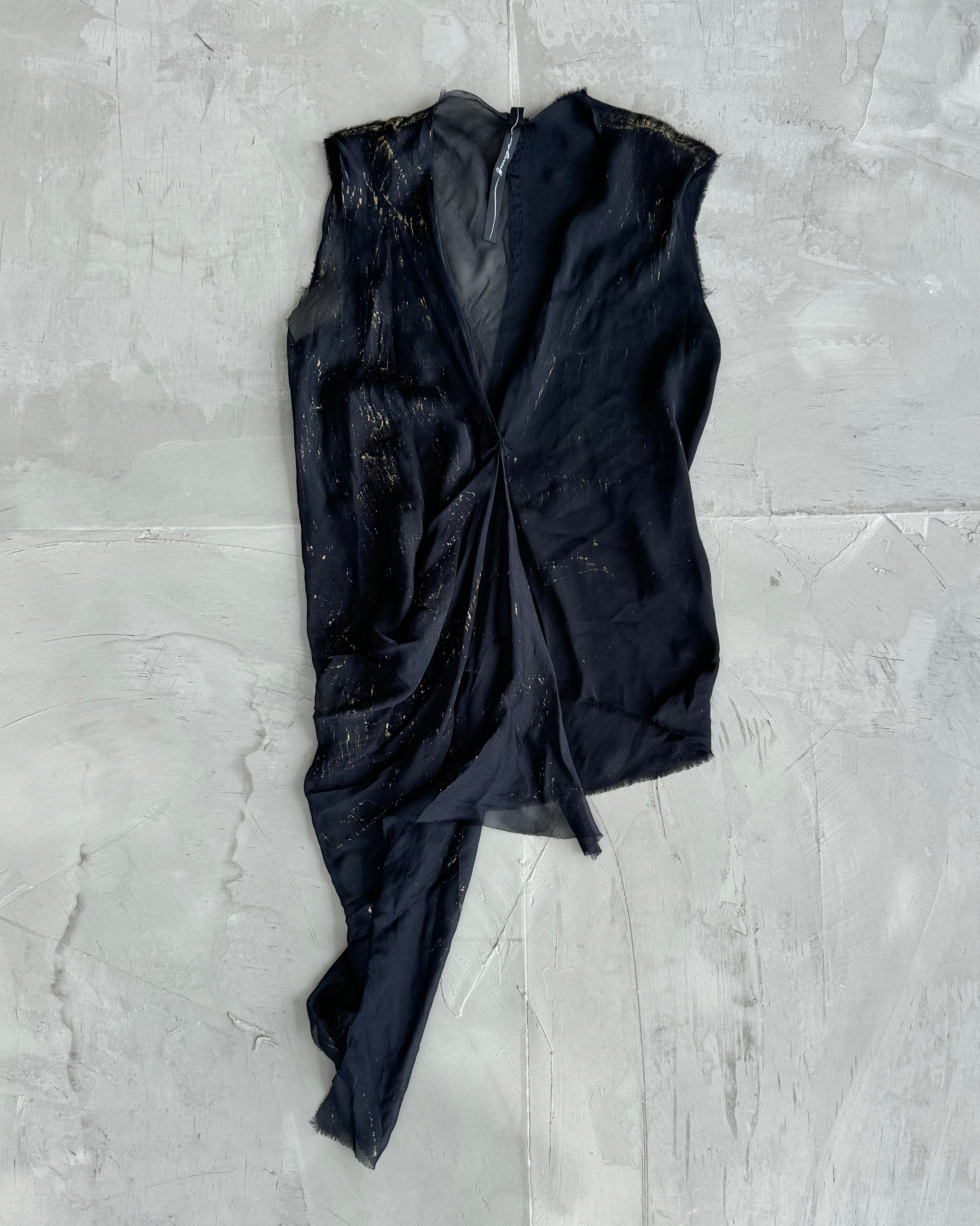 Luigi Asymmetric Silk Sheer Top - S/M