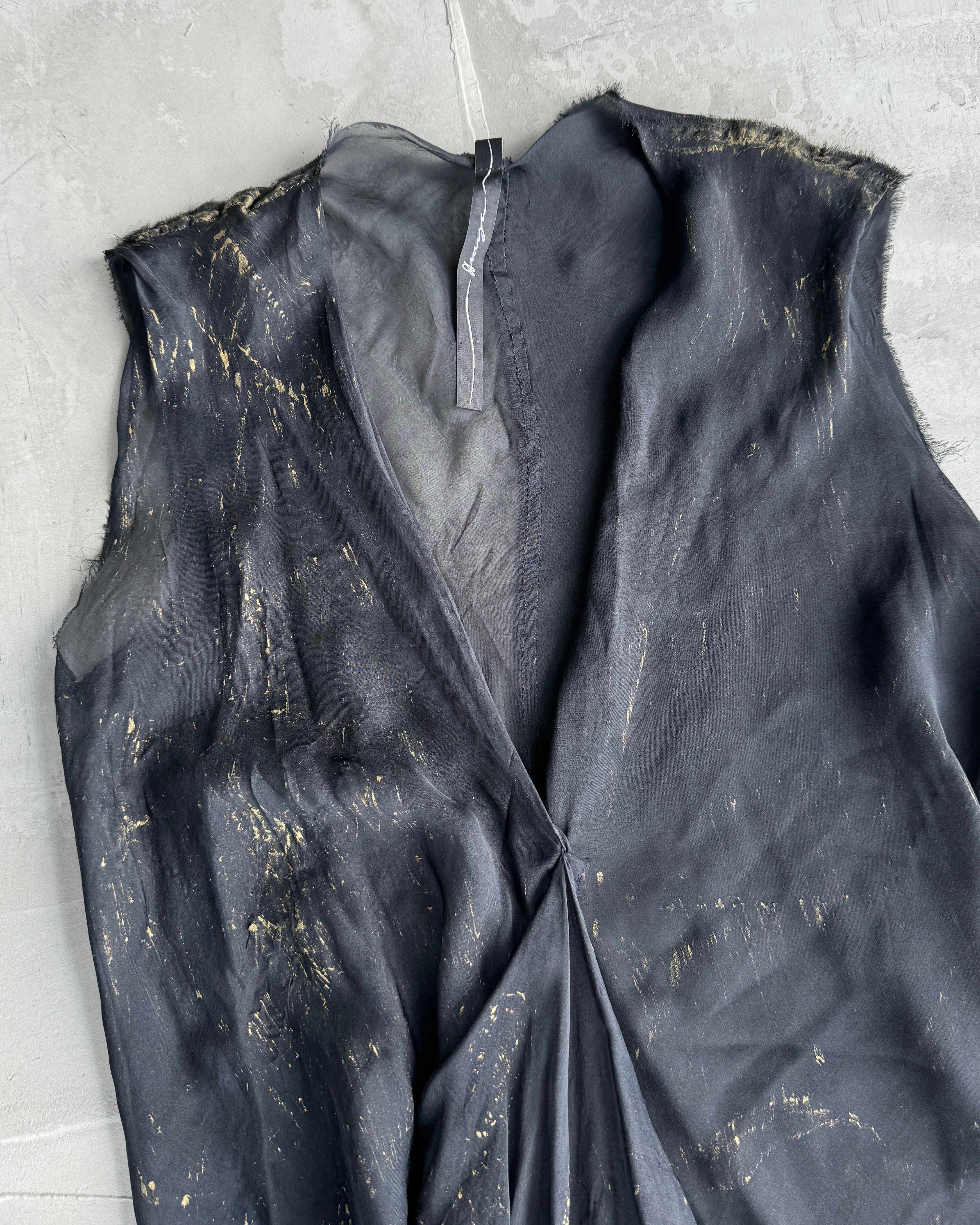 Luigi Asymmetric Silk Sheer Top - S/M