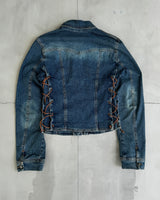 PLEIN SUD DENIM LACE UP JACKET - S