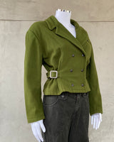 GAULTIER 'JUNIOR' JPG CROPPED GREEN JACKET - M