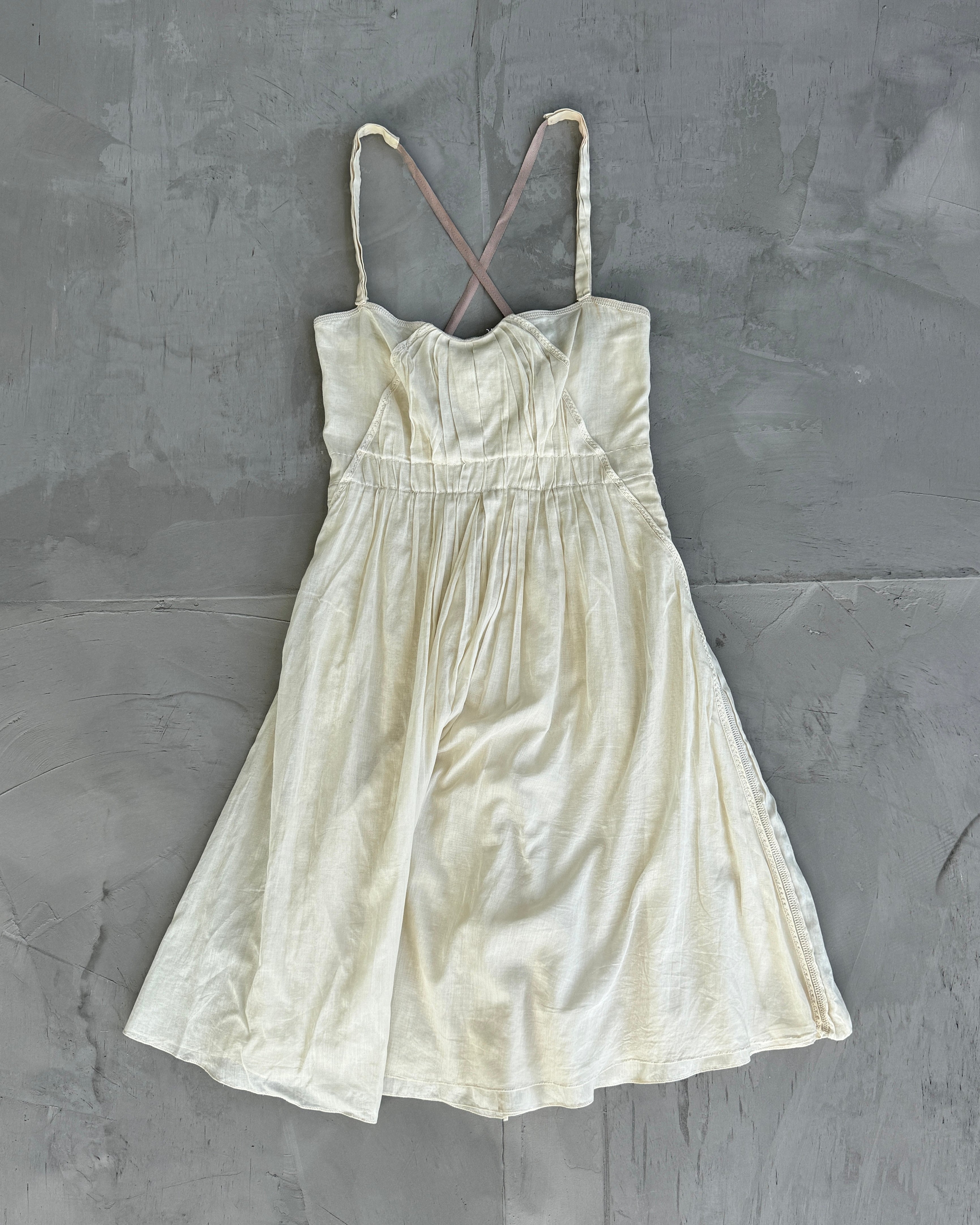 PRADA SS06 CREAM LINEN DRESS - S/M